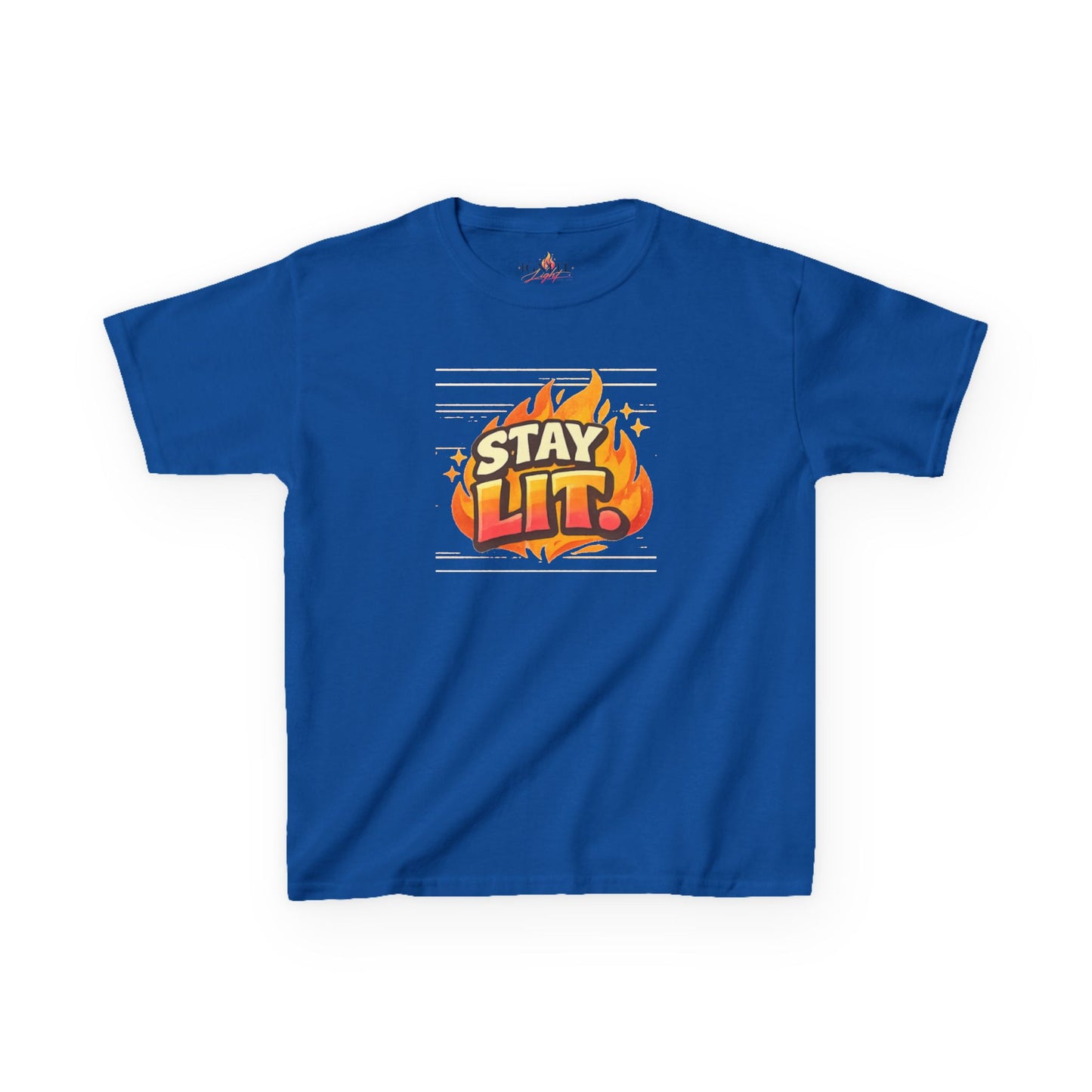Stay Lit Flame graphic tee Kids Tee | Flame Text Shirt