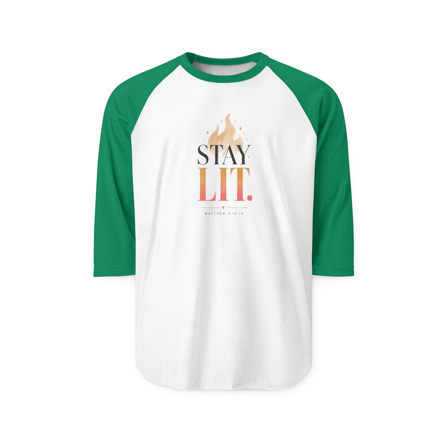 Stay Lit flame typography Raglan Shirt | Stay Lit graphic tee