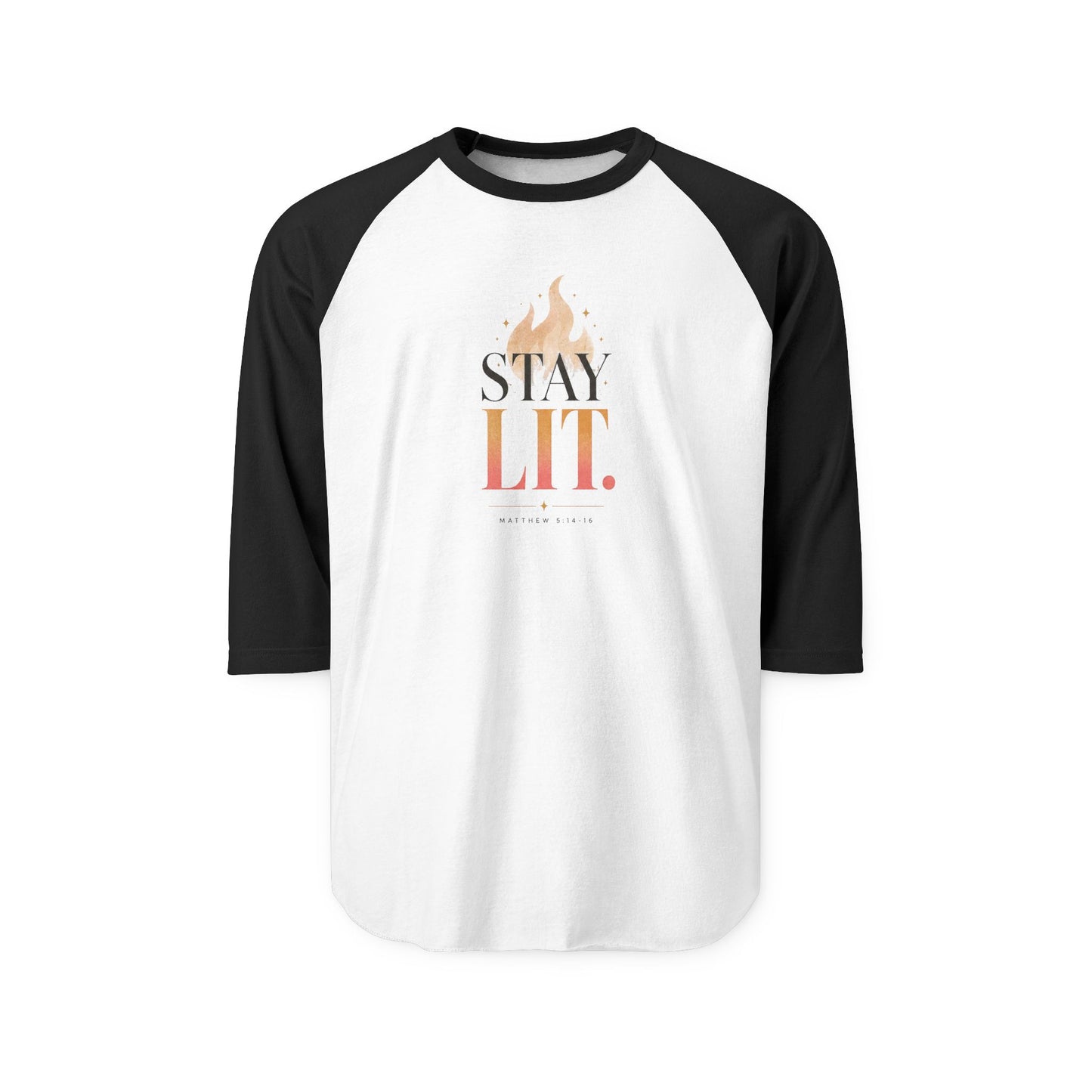 Stay Lit flame typography Raglan Shirt | Stay Lit graphic tee