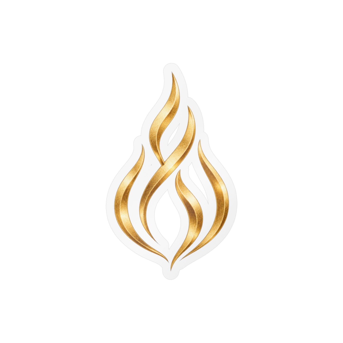Gold Flame Vinyl Decal – Kiss-Cut Decorative Sticker for Laptops, Windows & Gifts