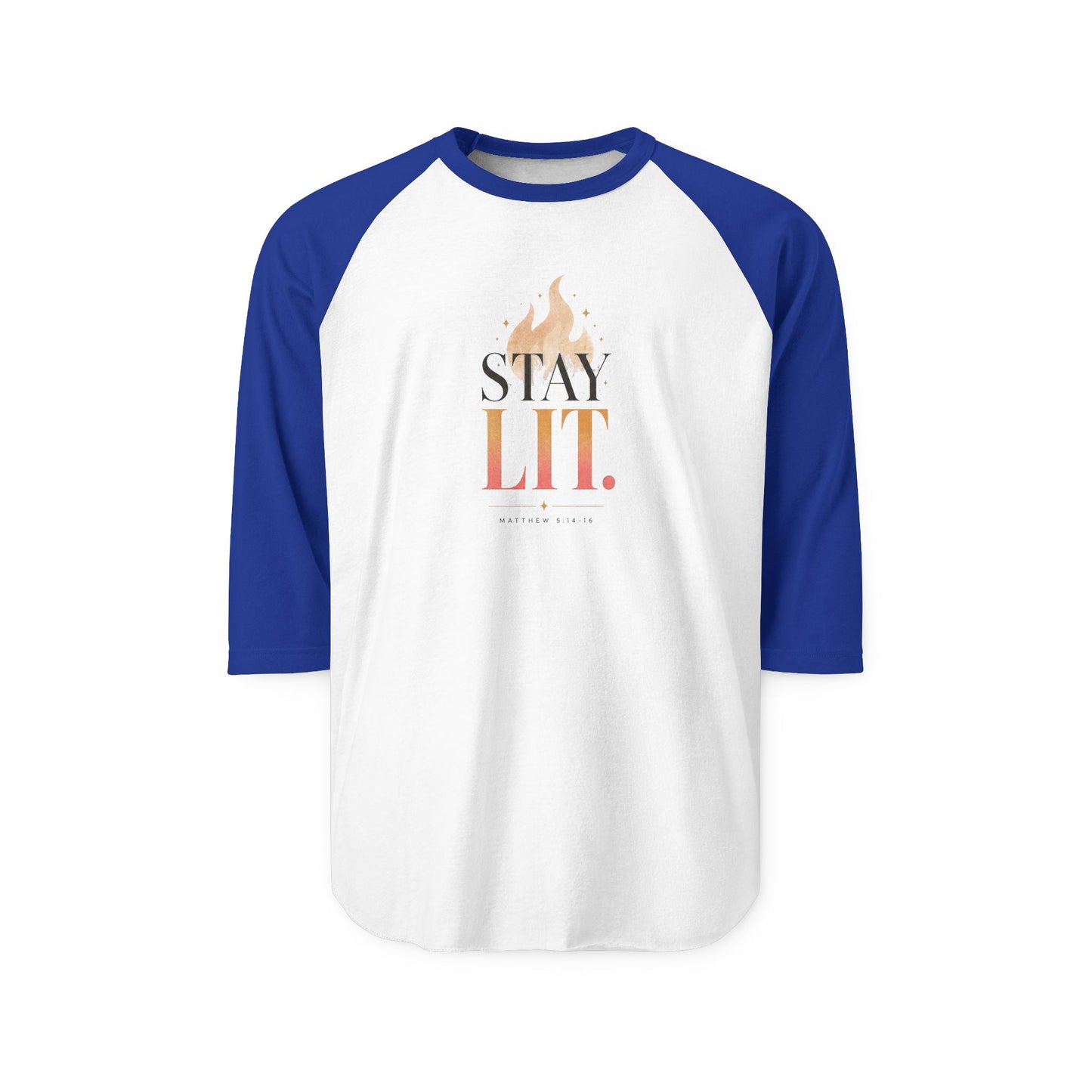 Stay Lit flame typography Raglan Shirt | Stay Lit graphic tee