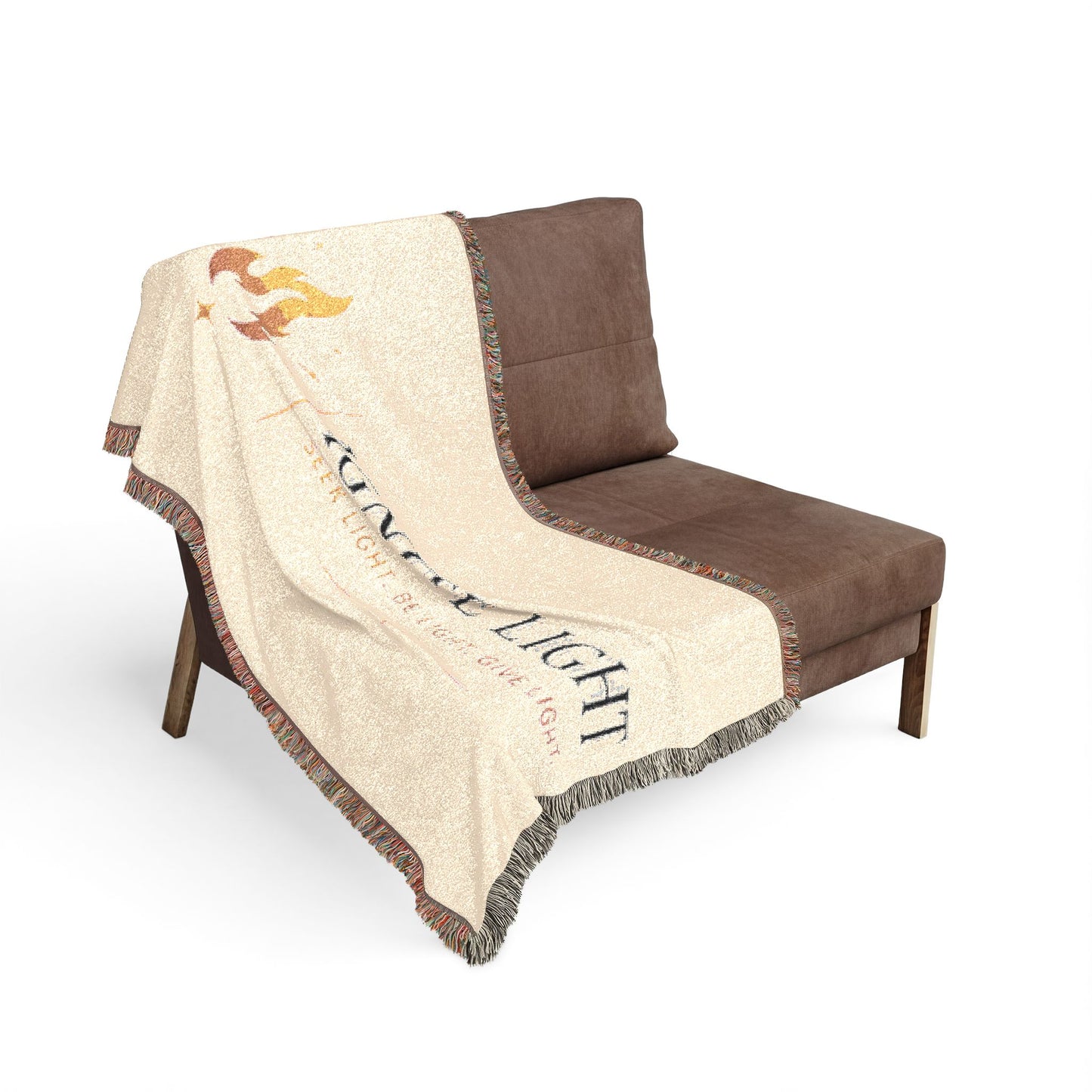 Ignite Light Woven Blanket — Inspirational Flame Throw with "Ignite Light" Text
