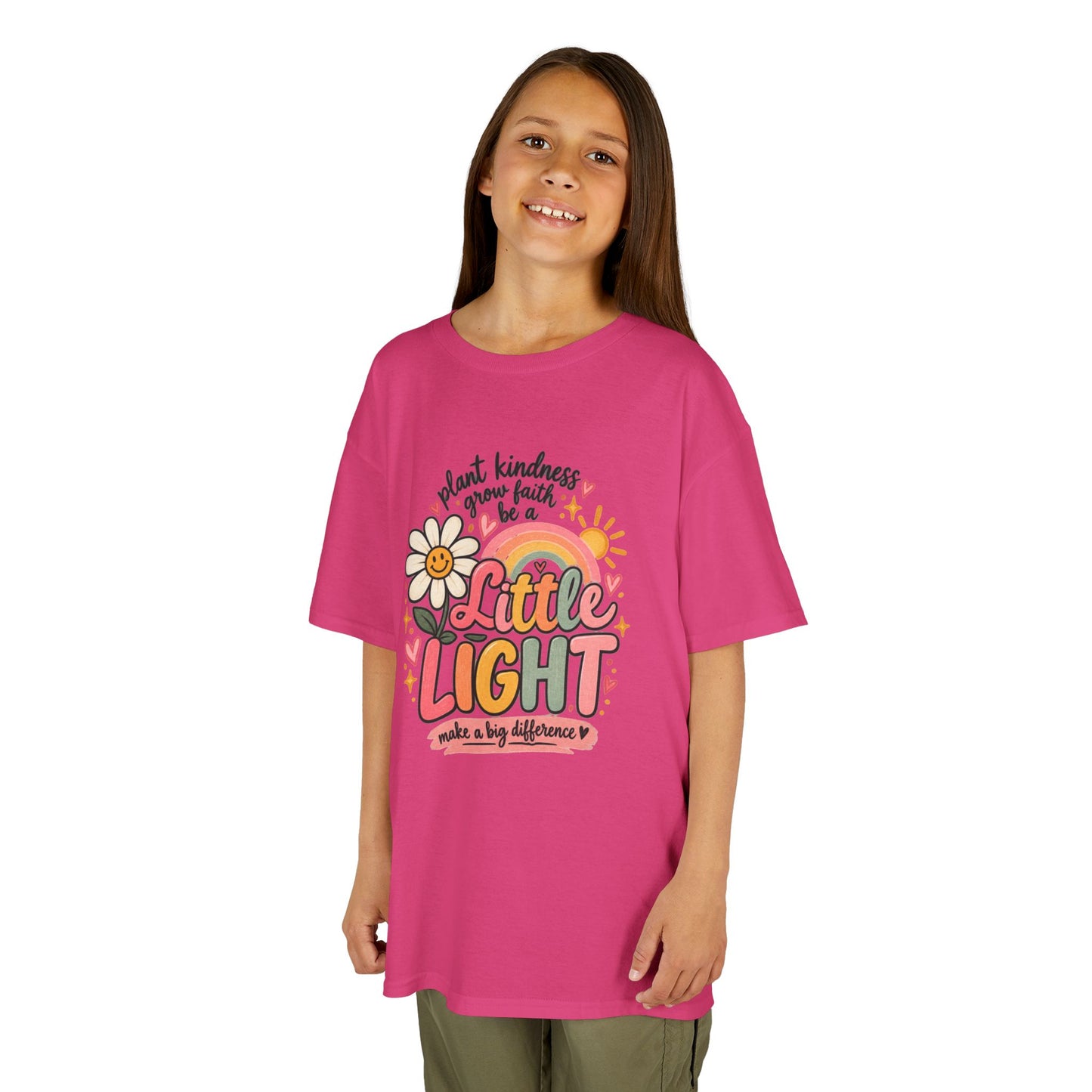 Kids Tee — "Little Light" Floral Kindness Graphic