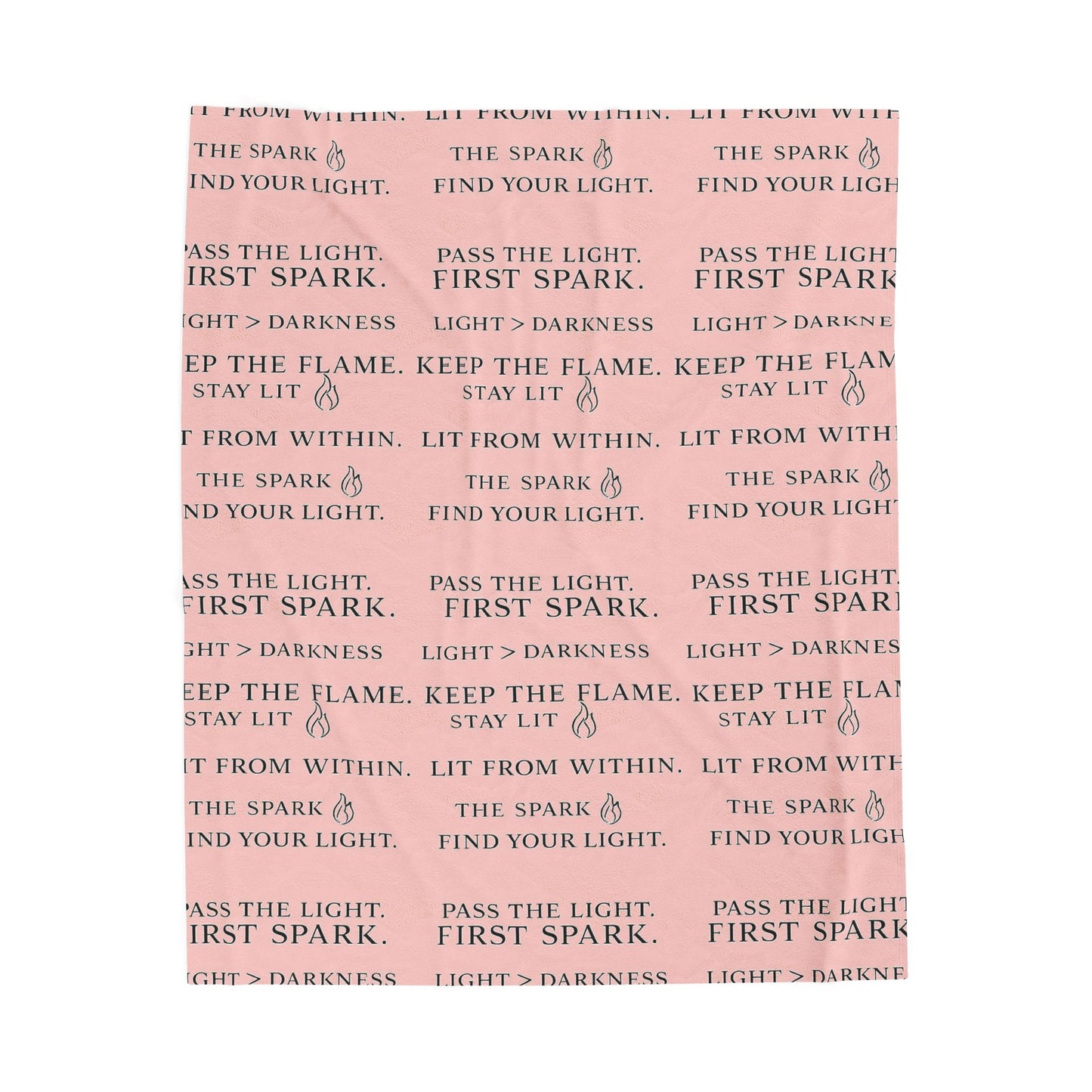 Velveteen Plush Blanket — Inspirational Quote All-Over Print (Keep the Flame, Pass the Light)