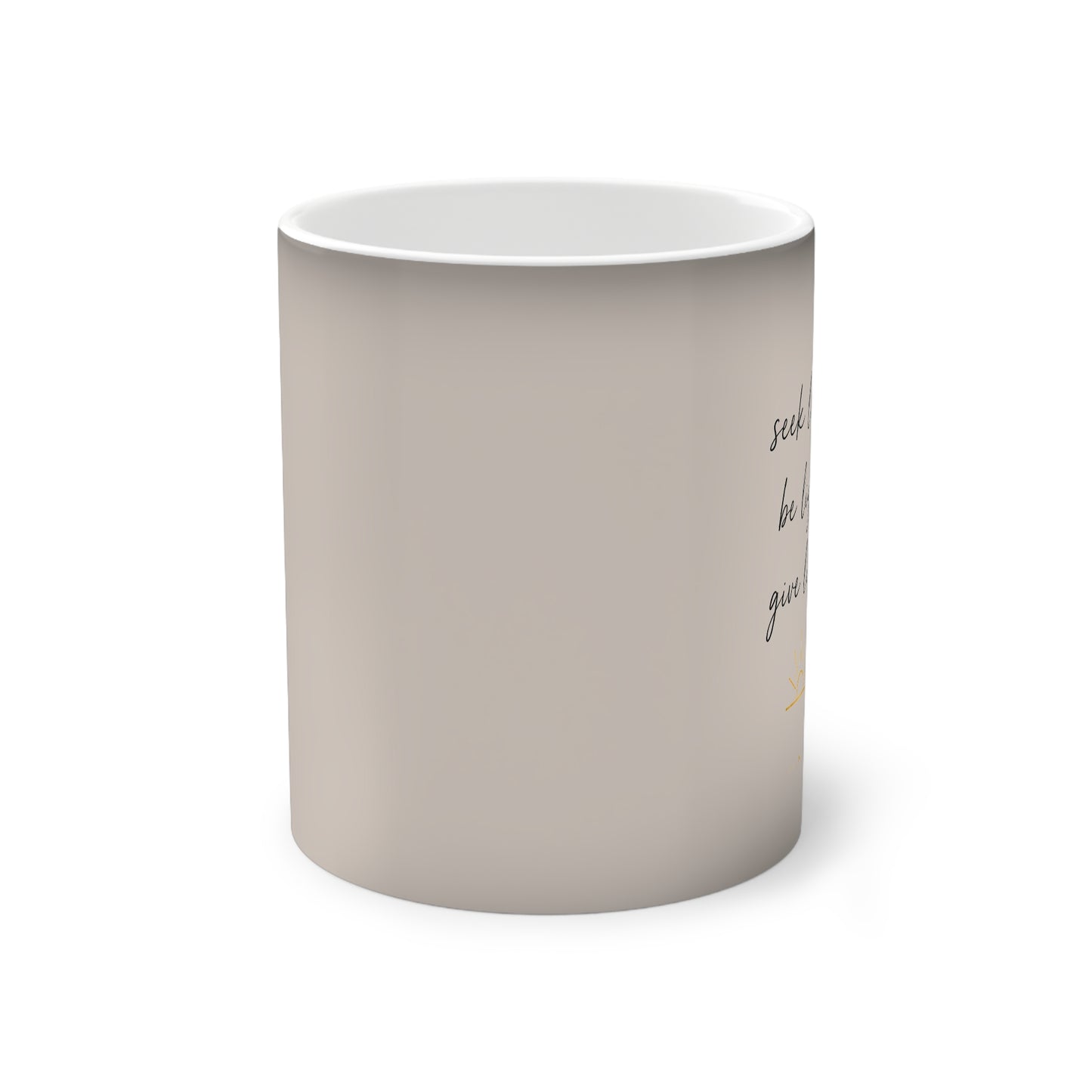 Color-Changing Mug — Minimal Neutral Script Design (11 oz)