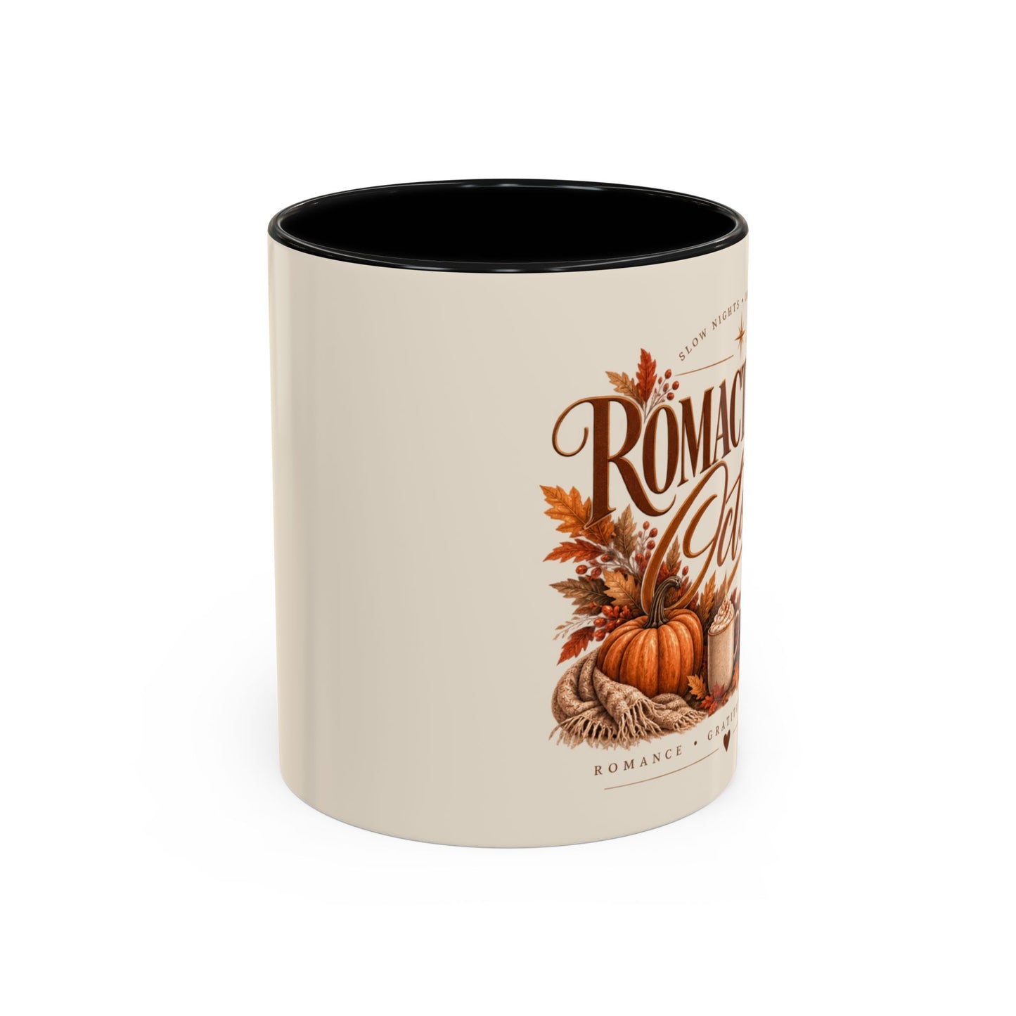 Romancing October Coffee Mug – Fall Pumpkin, Leaves & Cozy Autumn Vibes (11/15oz)