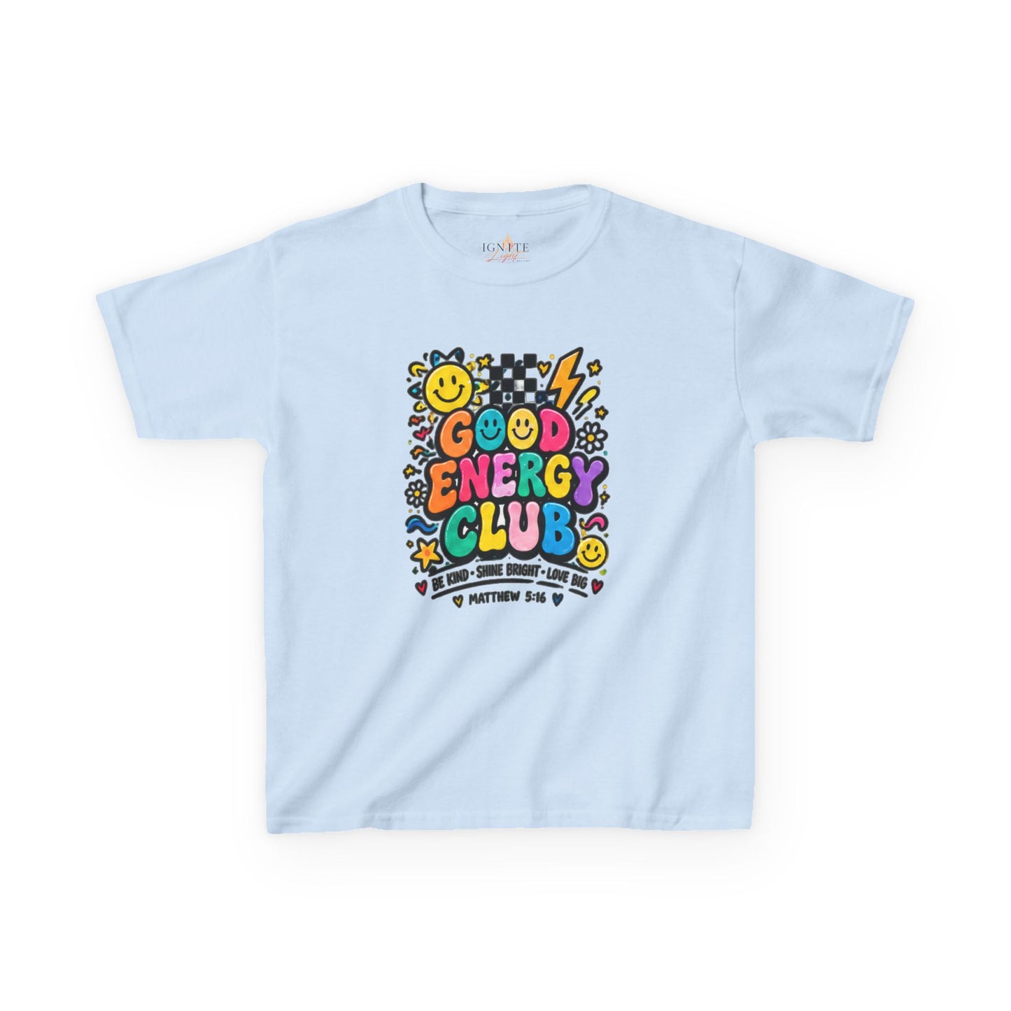 Kids "Good Energy Club" T‑Shirt — Colorful Positive Vibes Tee