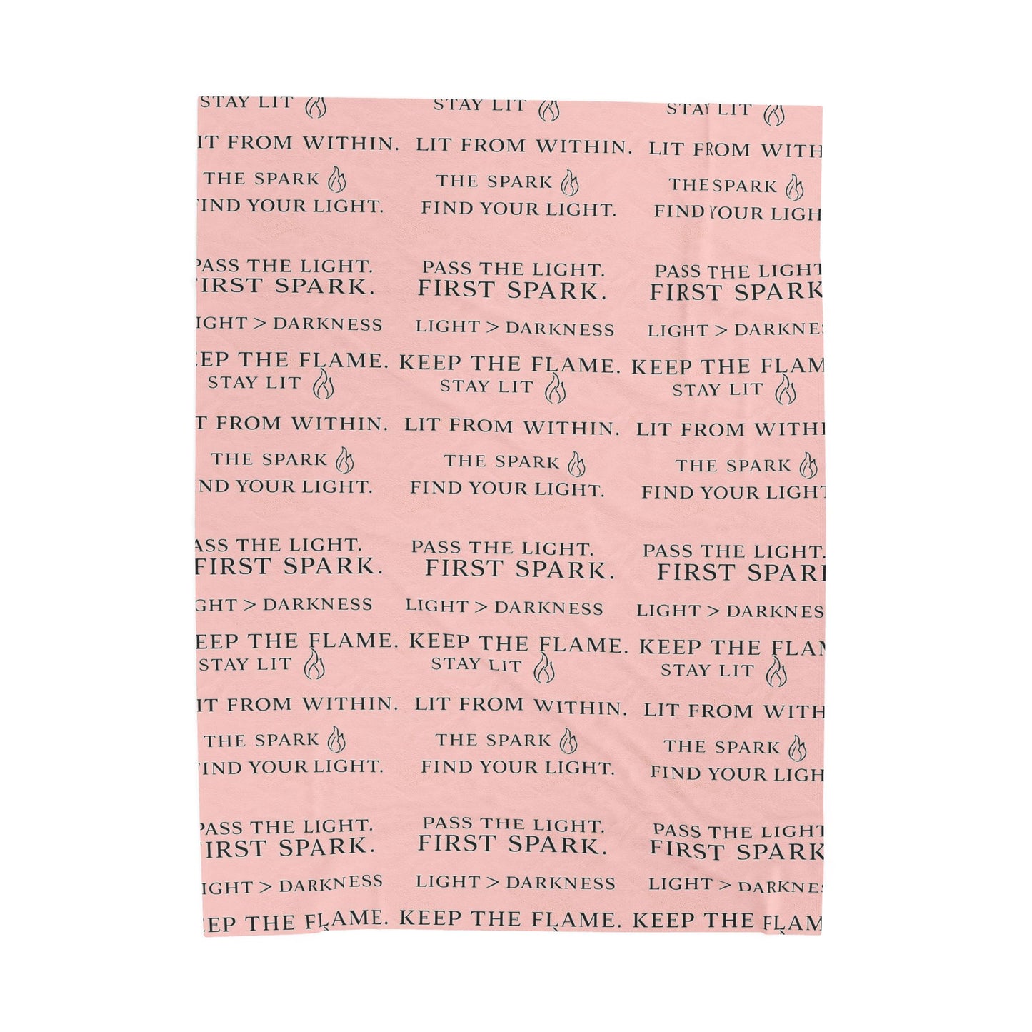 Velveteen Plush Blanket — Inspirational Quote All-Over Print (Keep the Flame, Pass the Light)