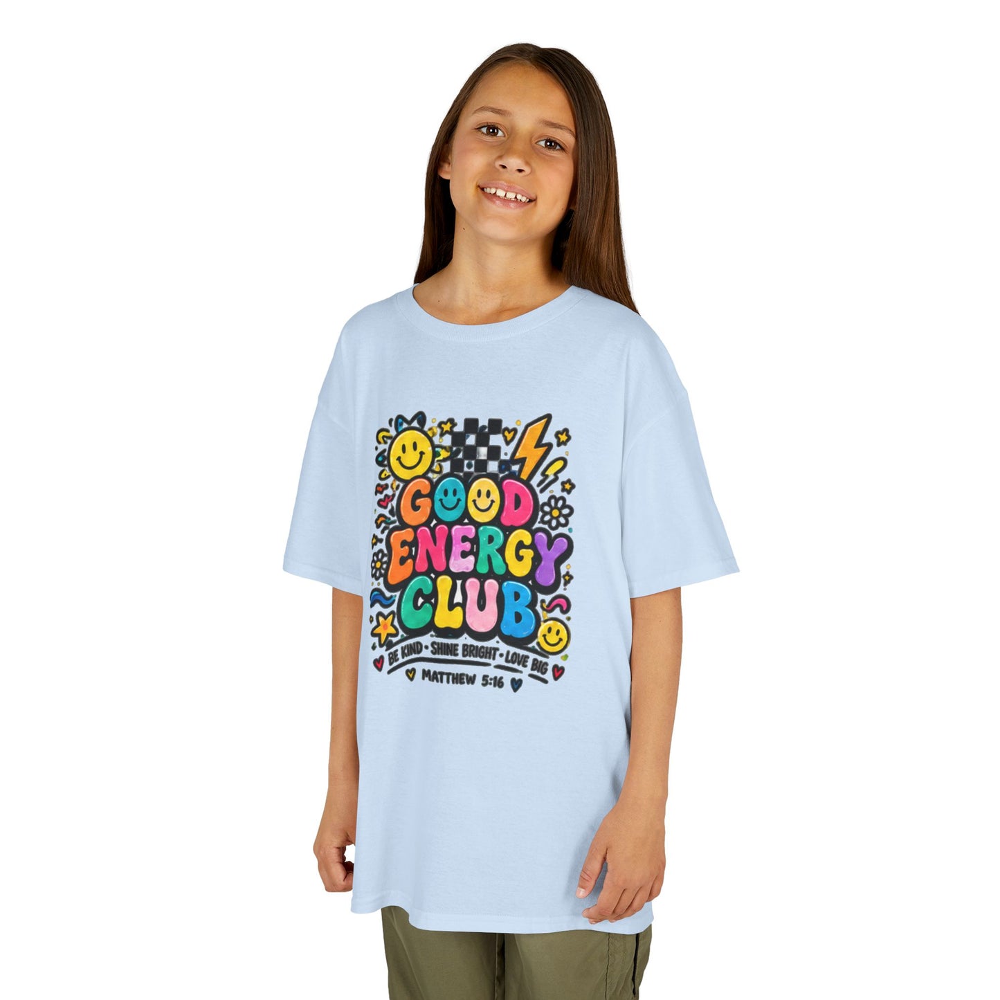 Kids "Good Energy Club" T‑Shirt — Colorful Positive Vibes Tee
