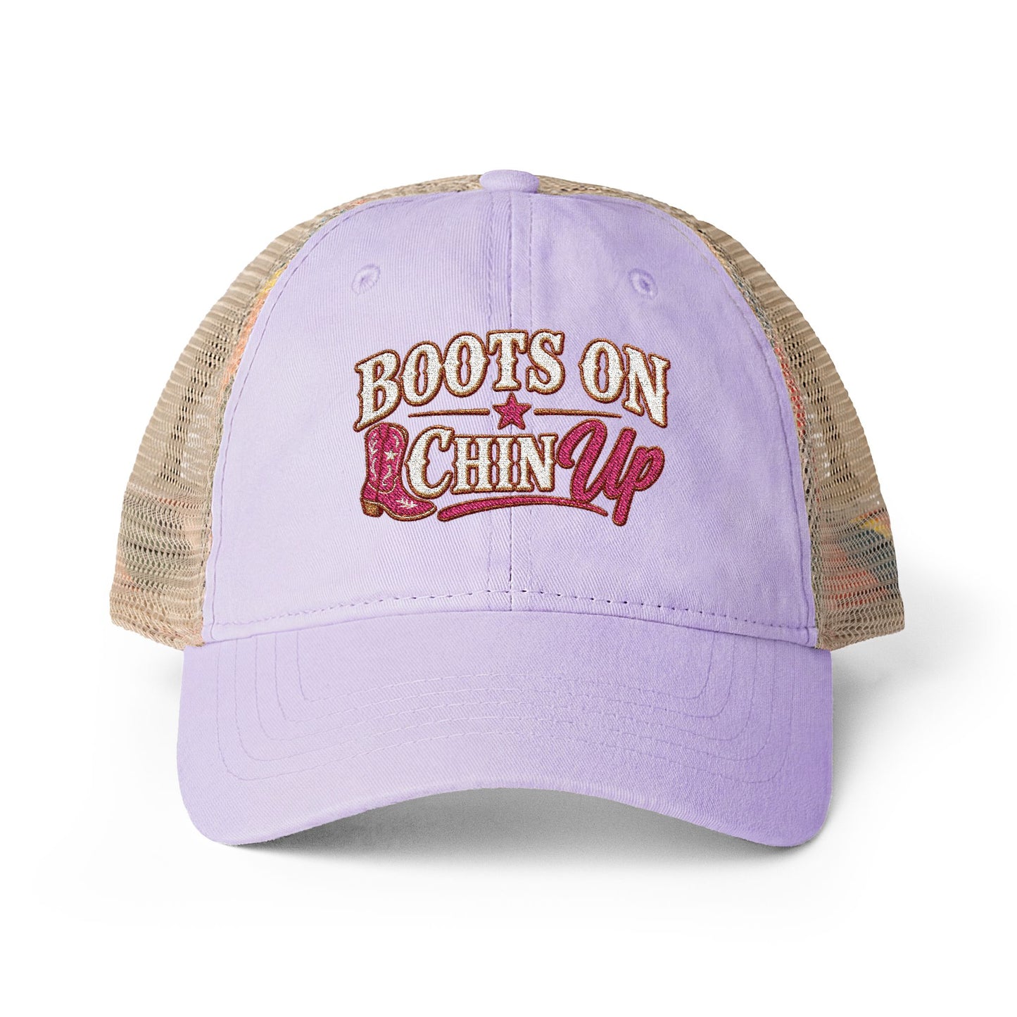 Boots On Chin Up Embroidered Western Hat