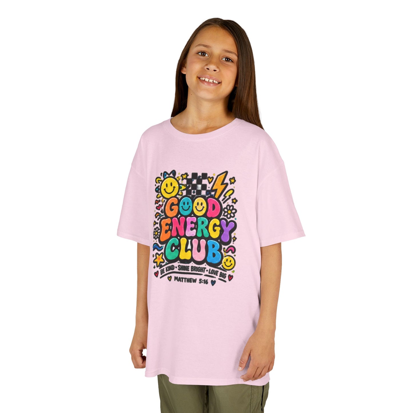 Kids "Good Energy Club" T‑Shirt — Colorful Positive Vibes Tee