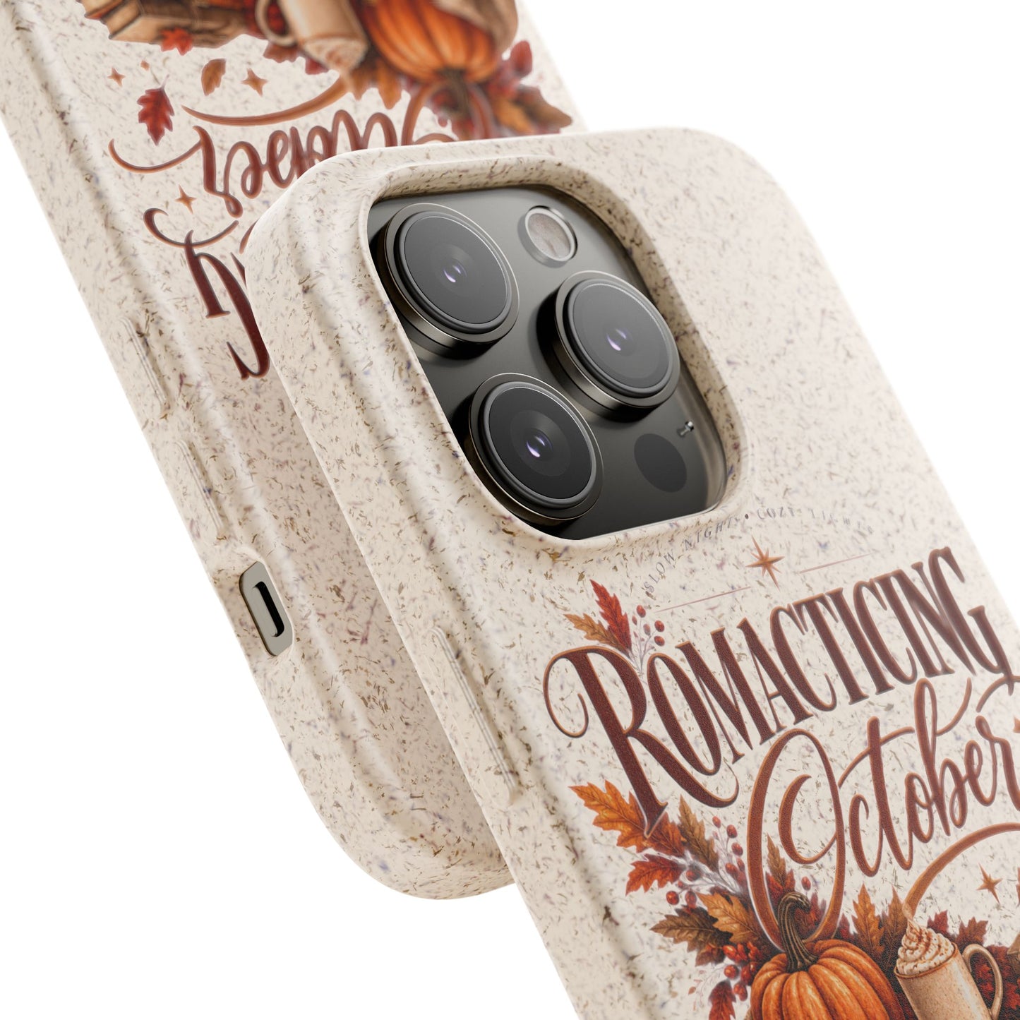 Biodegradable Phone Case — "Romacting October" Fall Pumpkin Coffee Design