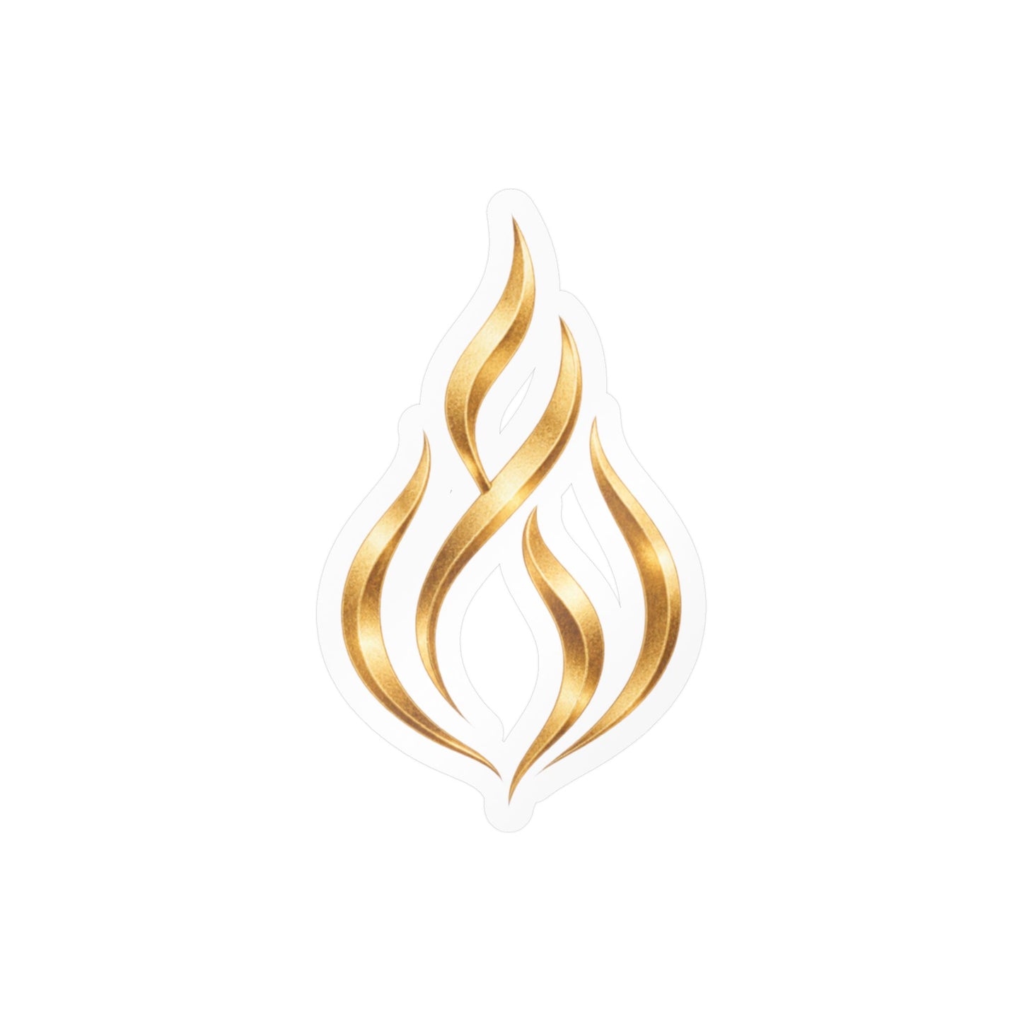 Gold Flame Vinyl Decal – Kiss-Cut Decorative Sticker for Laptops, Windows & Gifts