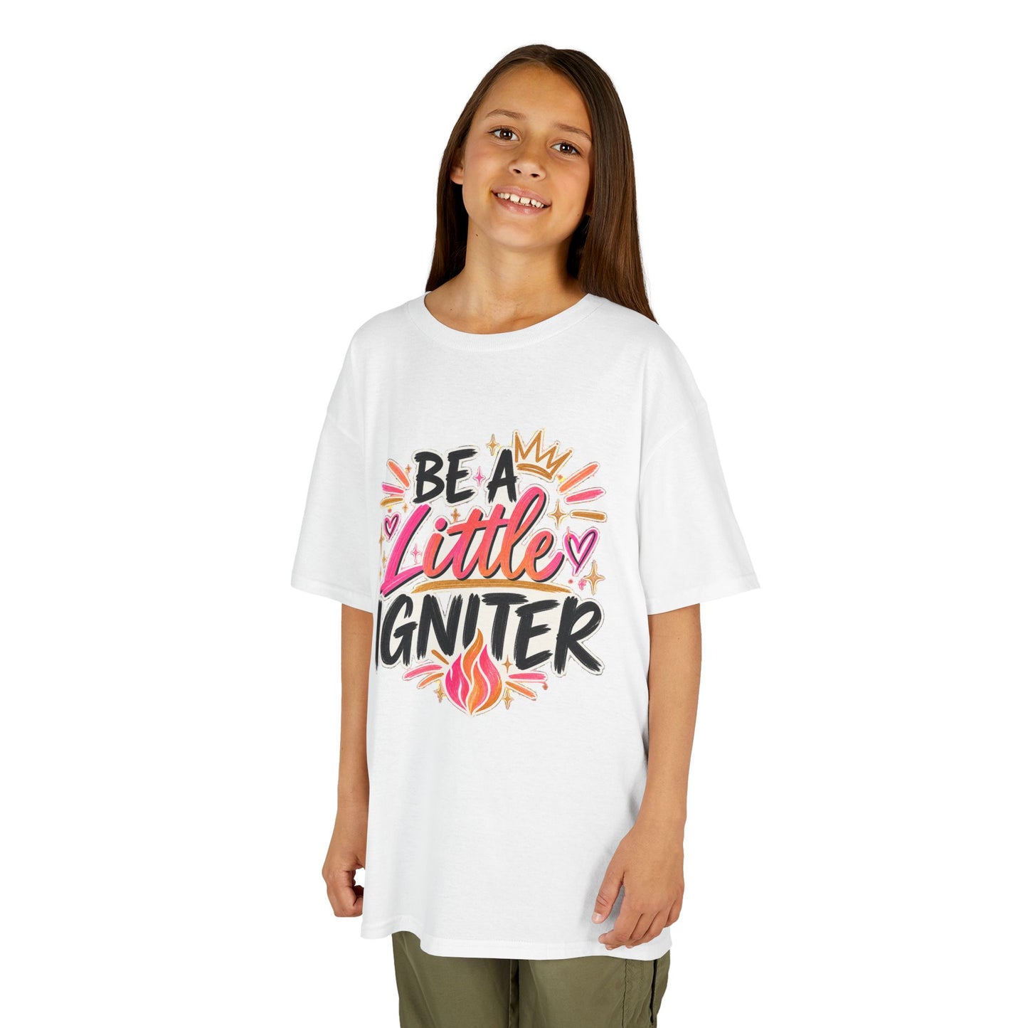 Kids T‑Shirt — "Be a Little Igniter" Cute Fire Spark Graphic Tee