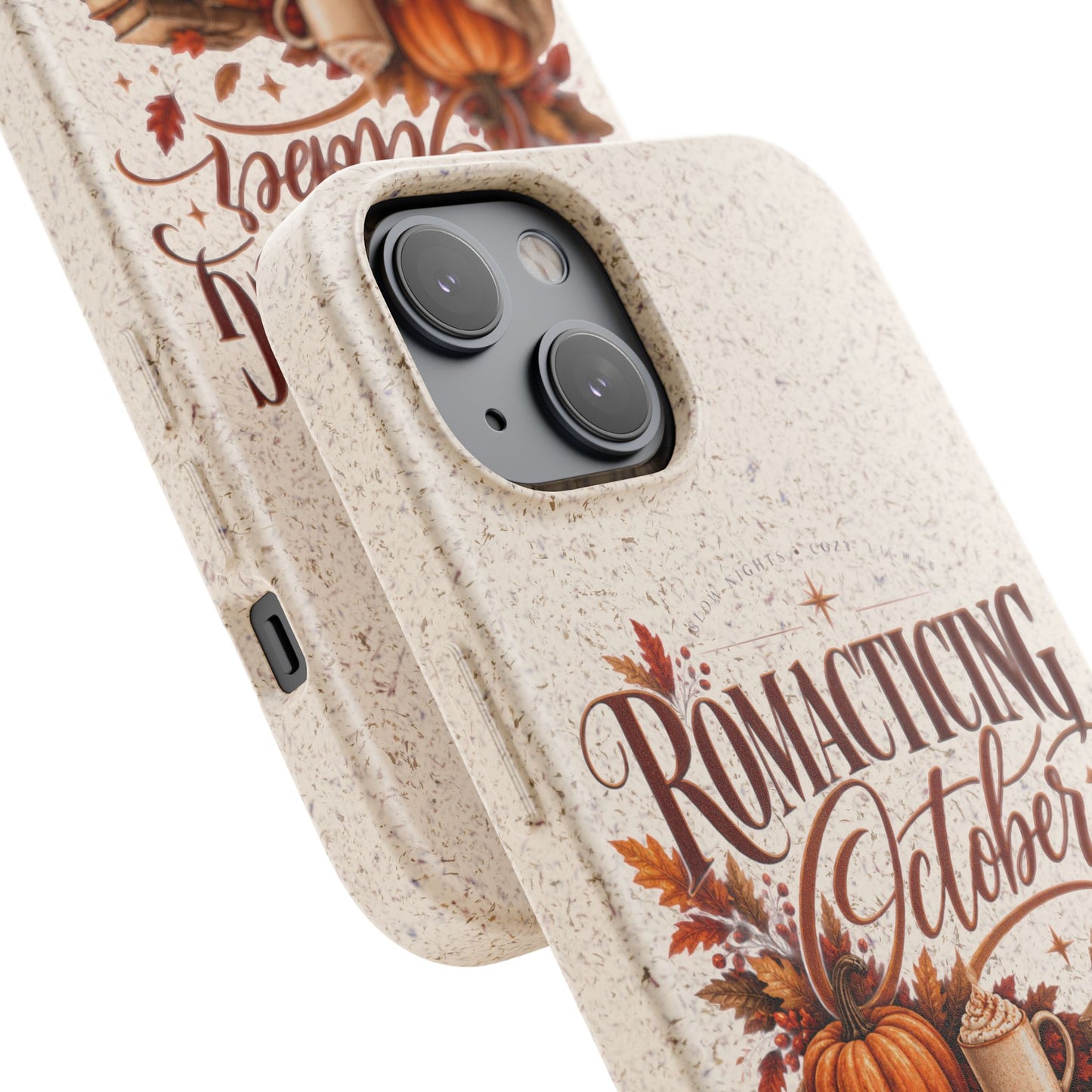 Biodegradable Phone Case — "Romacting October" Fall Pumpkin Coffee Design