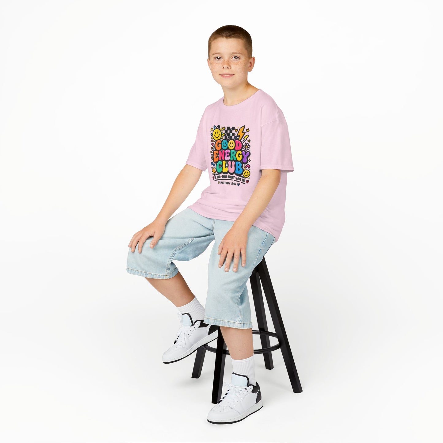 Kids "Good Energy Club" T‑Shirt — Colorful Positive Vibes Tee