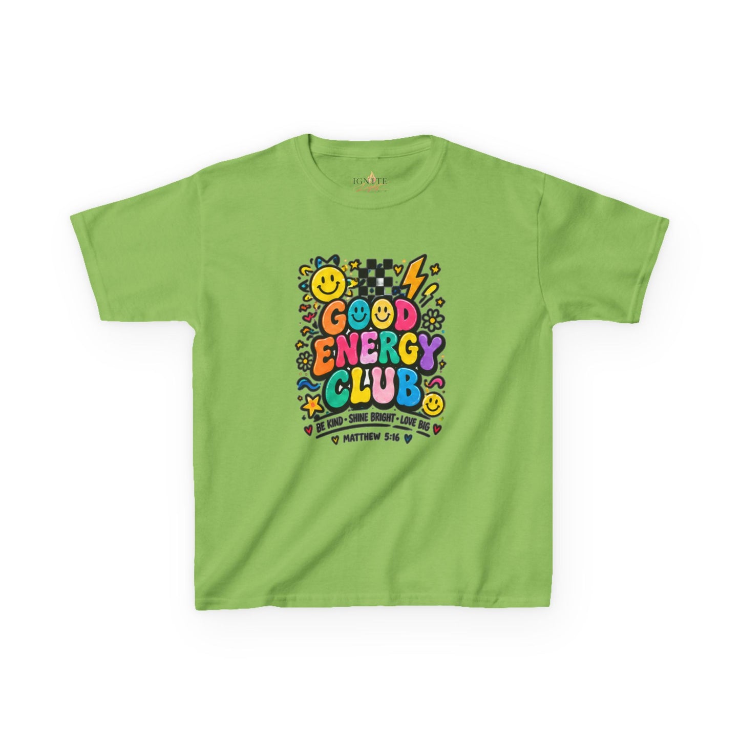 Kids "Good Energy Club" T‑Shirt — Colorful Positive Vibes Tee