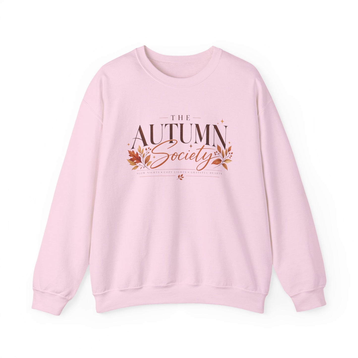 Autumn Society Sweatshirt — Cozy Fall Crewneck with Leaf Motif