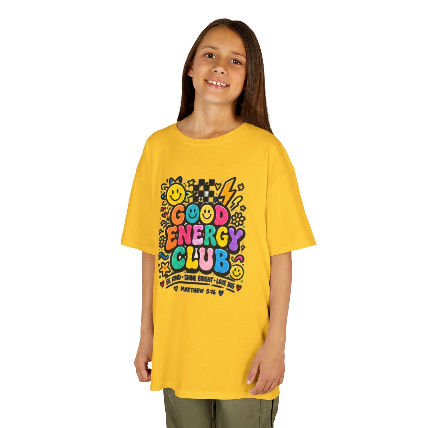 Kids "Good Energy Club" T‑Shirt — Colorful Positive Vibes Tee