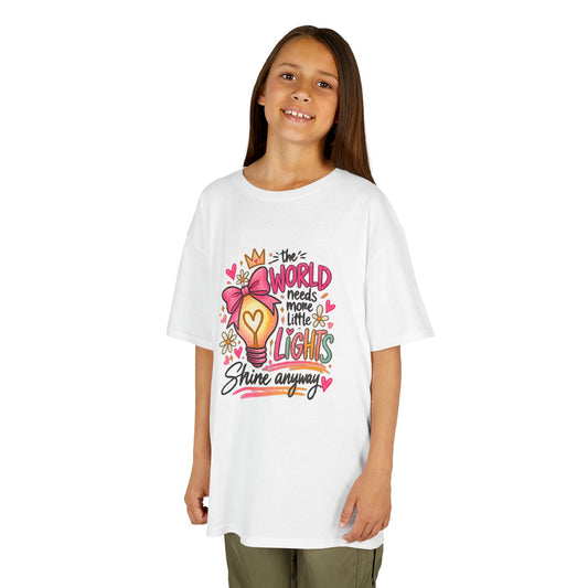 Kids Tee — "The World Needs More Little Lights" Graphic Shirt