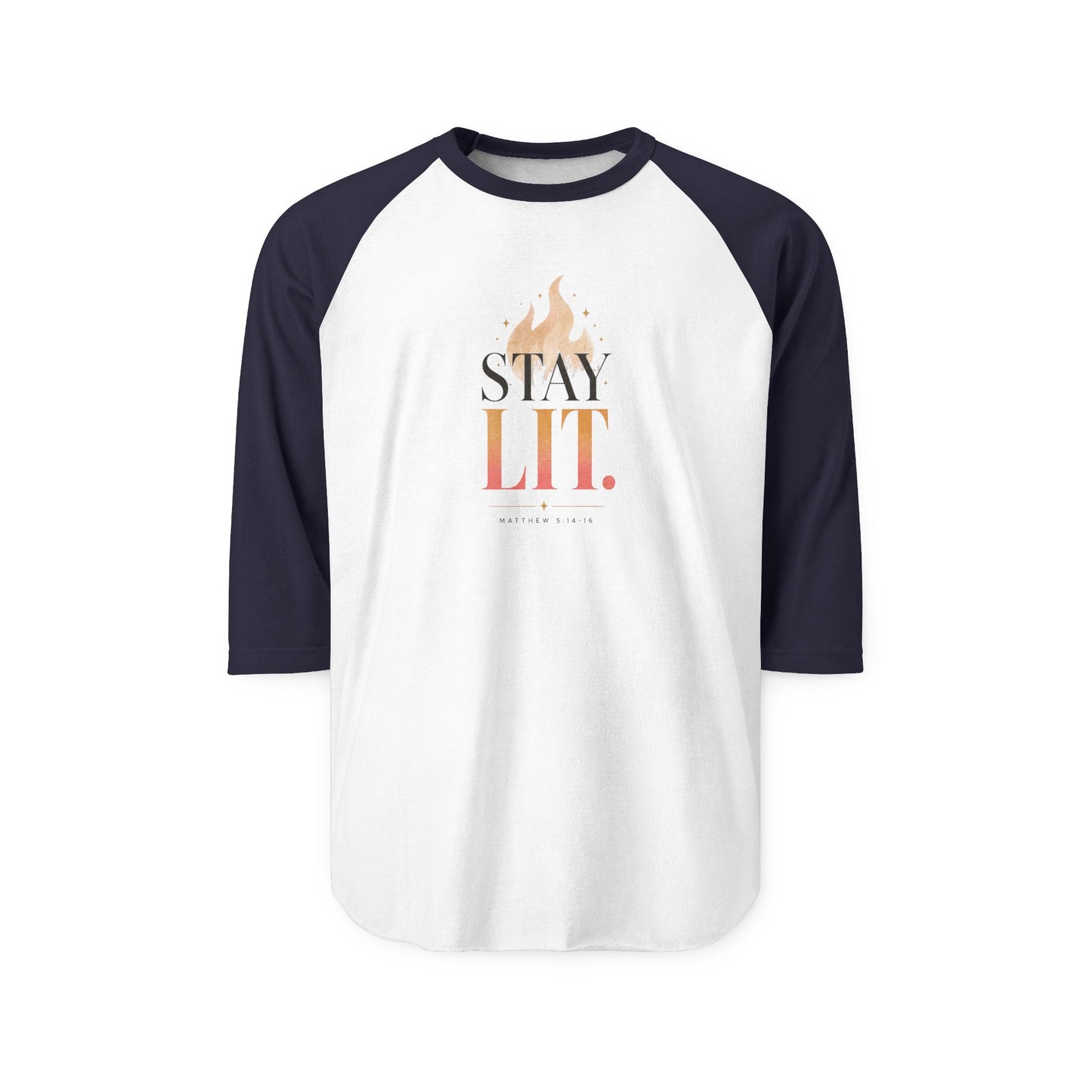 Stay Lit flame typography Raglan Shirt | Stay Lit graphic tee