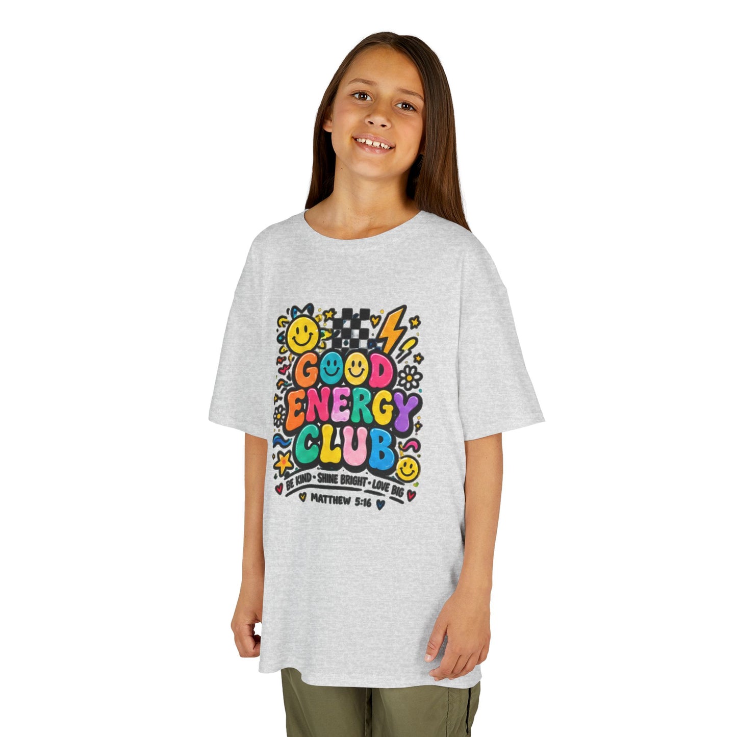 Kids "Good Energy Club" T‑Shirt — Colorful Positive Vibes Tee