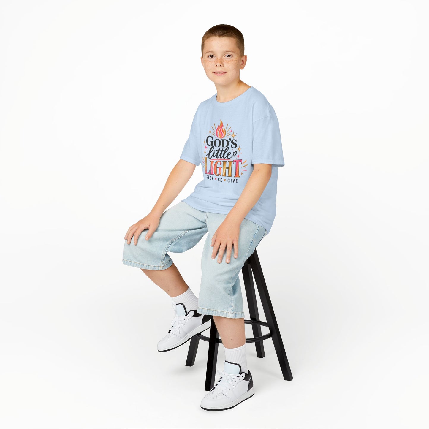 Kids Tee — "God's Little Light" Inspirational Christian Shirt