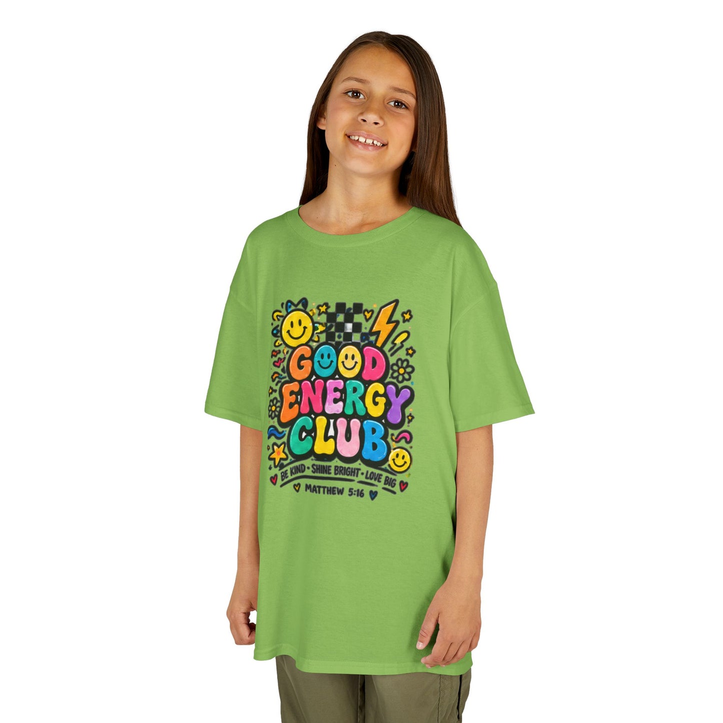 Kids "Good Energy Club" T‑Shirt — Colorful Positive Vibes Tee