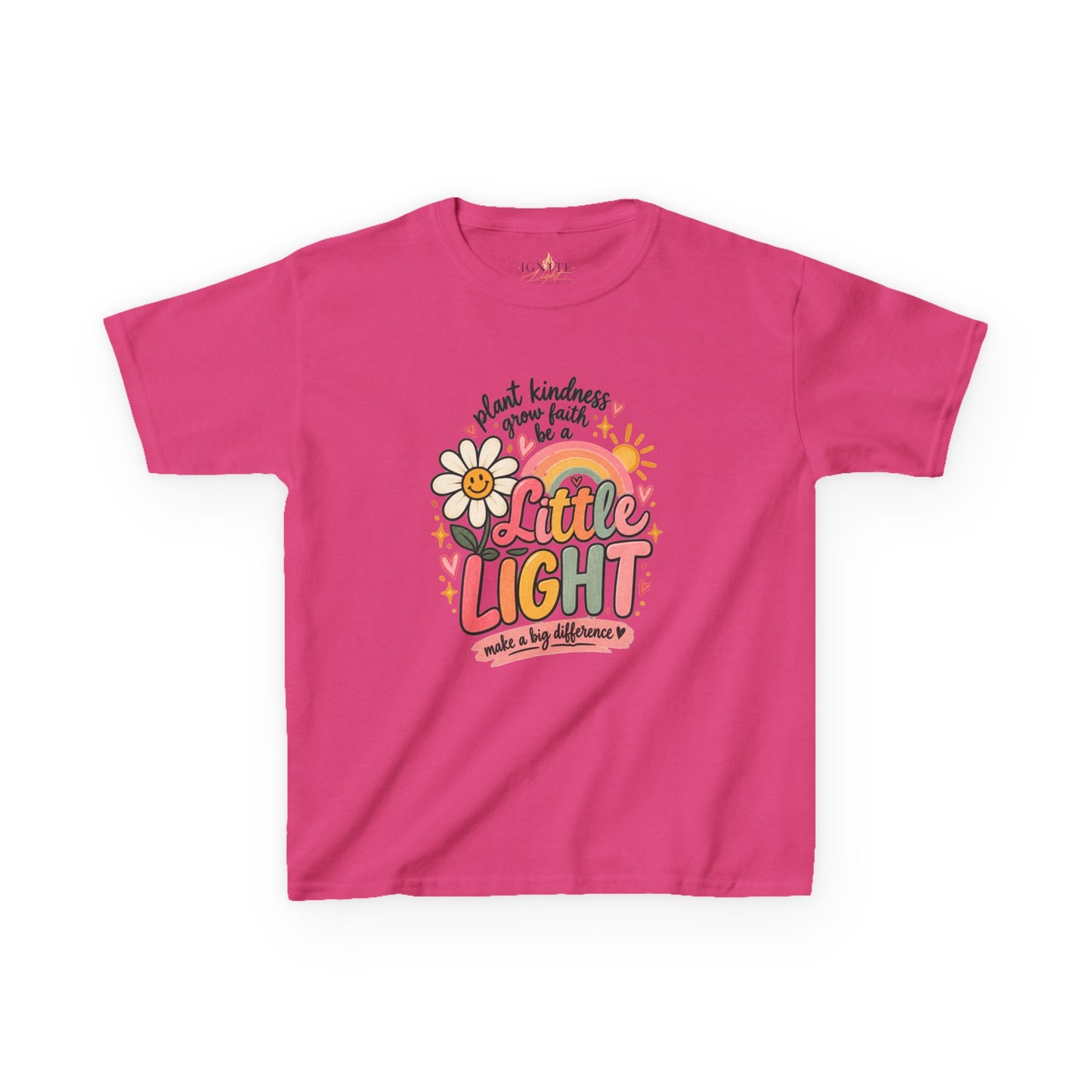 Kids Tee — "Little Light" Floral Kindness Graphic