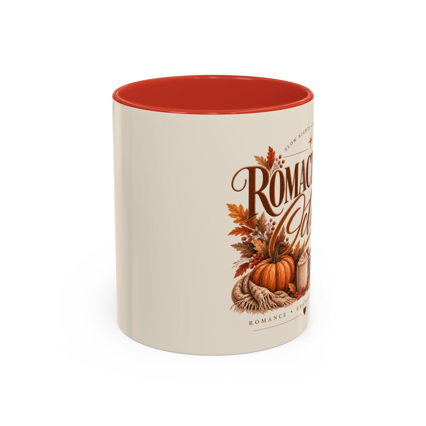 Romancing October Coffee Mug – Fall Pumpkin, Leaves & Cozy Autumn Vibes (11/15oz)