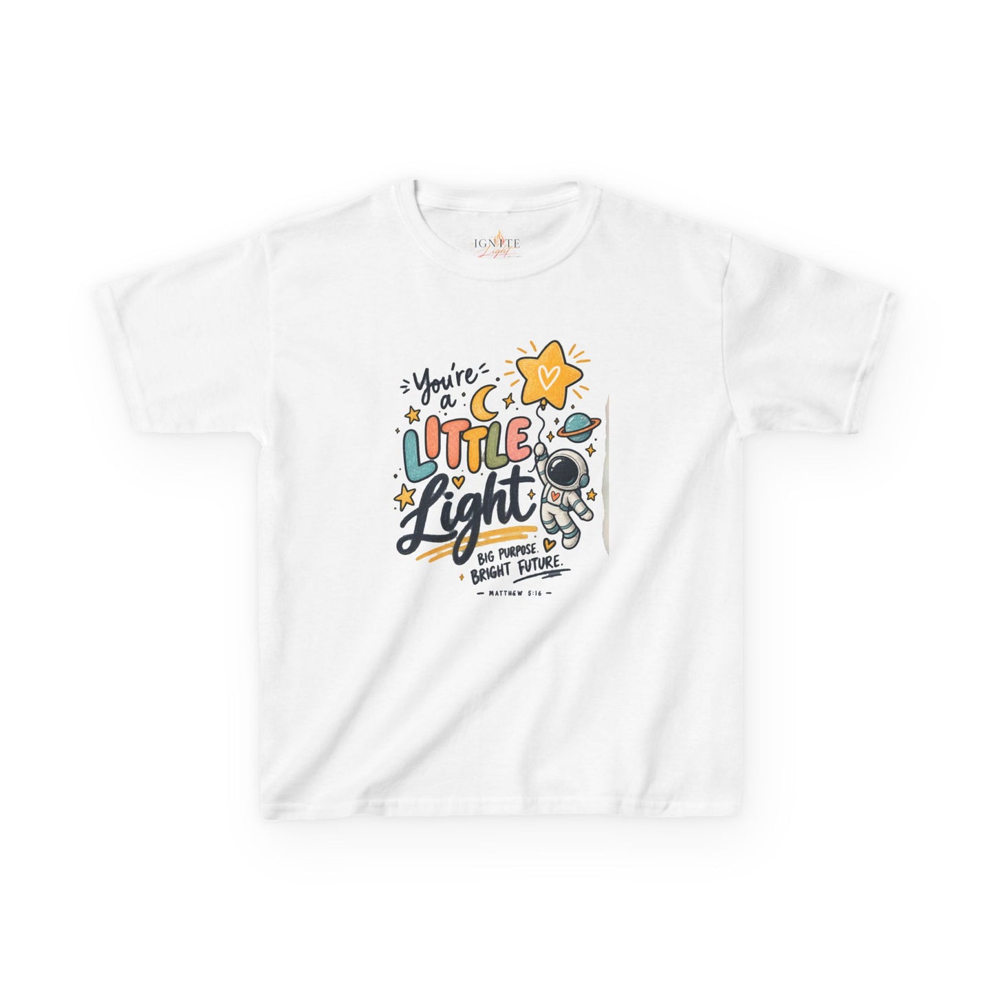 Kids 'You're a Little Light' Graphic Tee - Cute Astronaut Star Shirt for Children