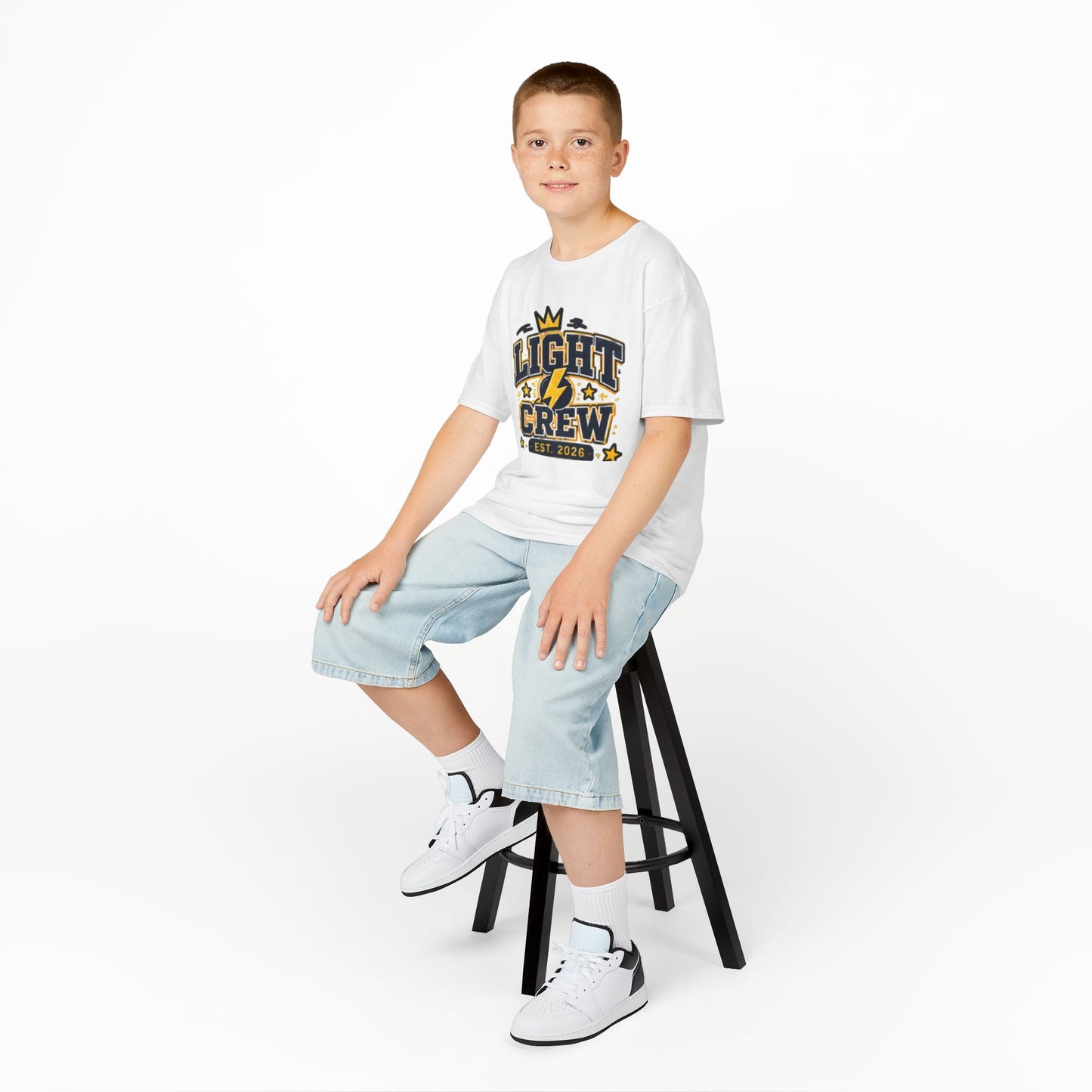 Kids Tee — "Light Crew" Lightning Bolt Graphic Shirt (Est. 2026)