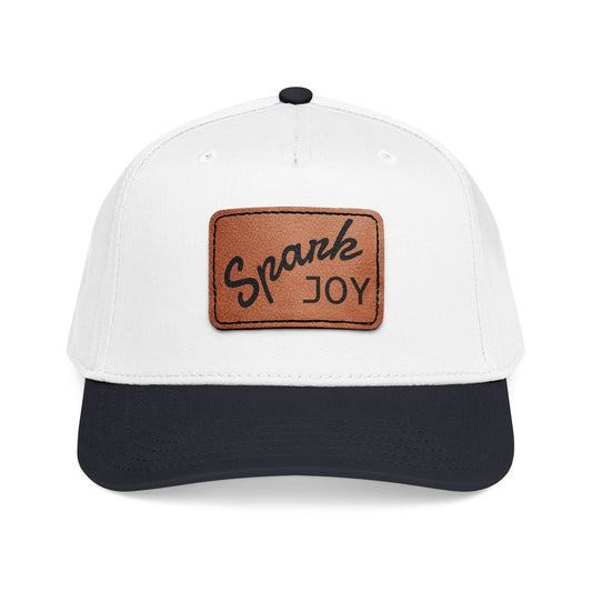 Mid Profile Baseball Cap with Leather Patch (Rectangle)