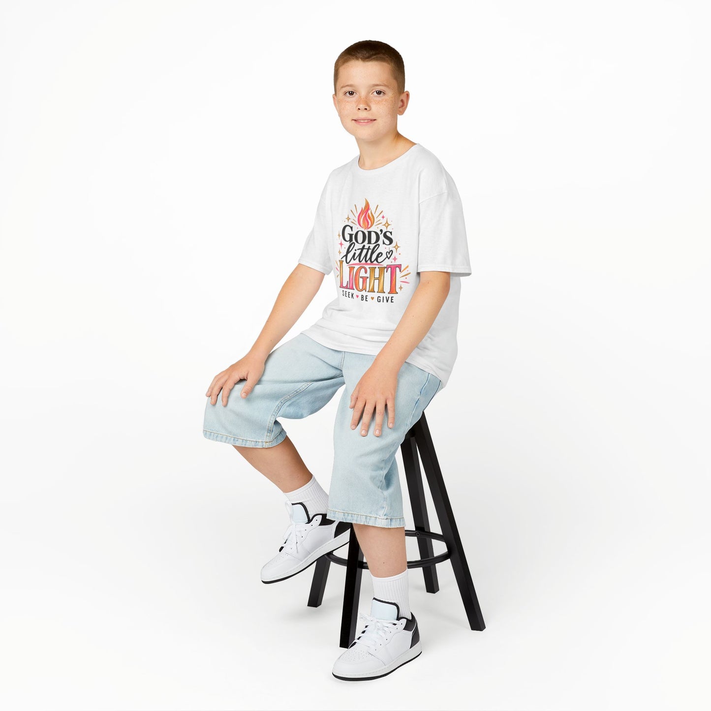 Kids Tee — "God's Little Light" Inspirational Christian Shirt