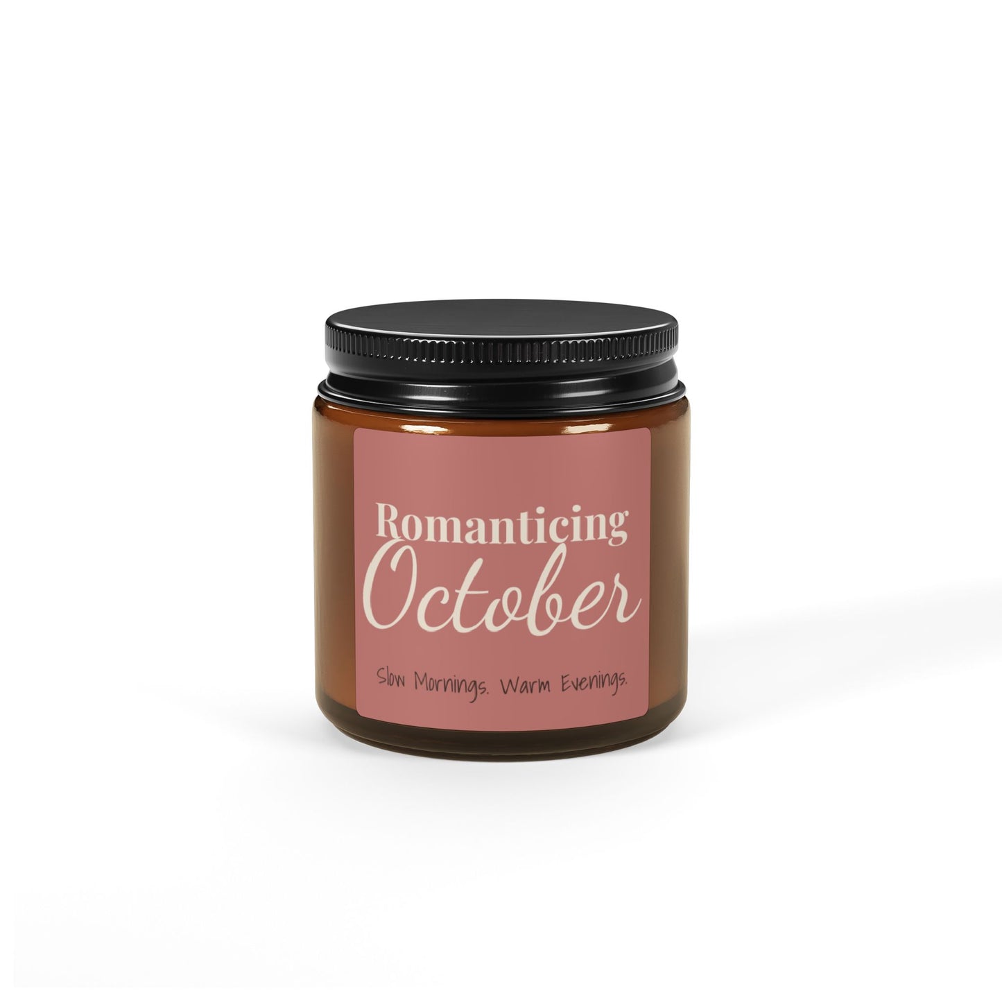 Romanticizing October Soy Candle — Amber Jar Scented Candle