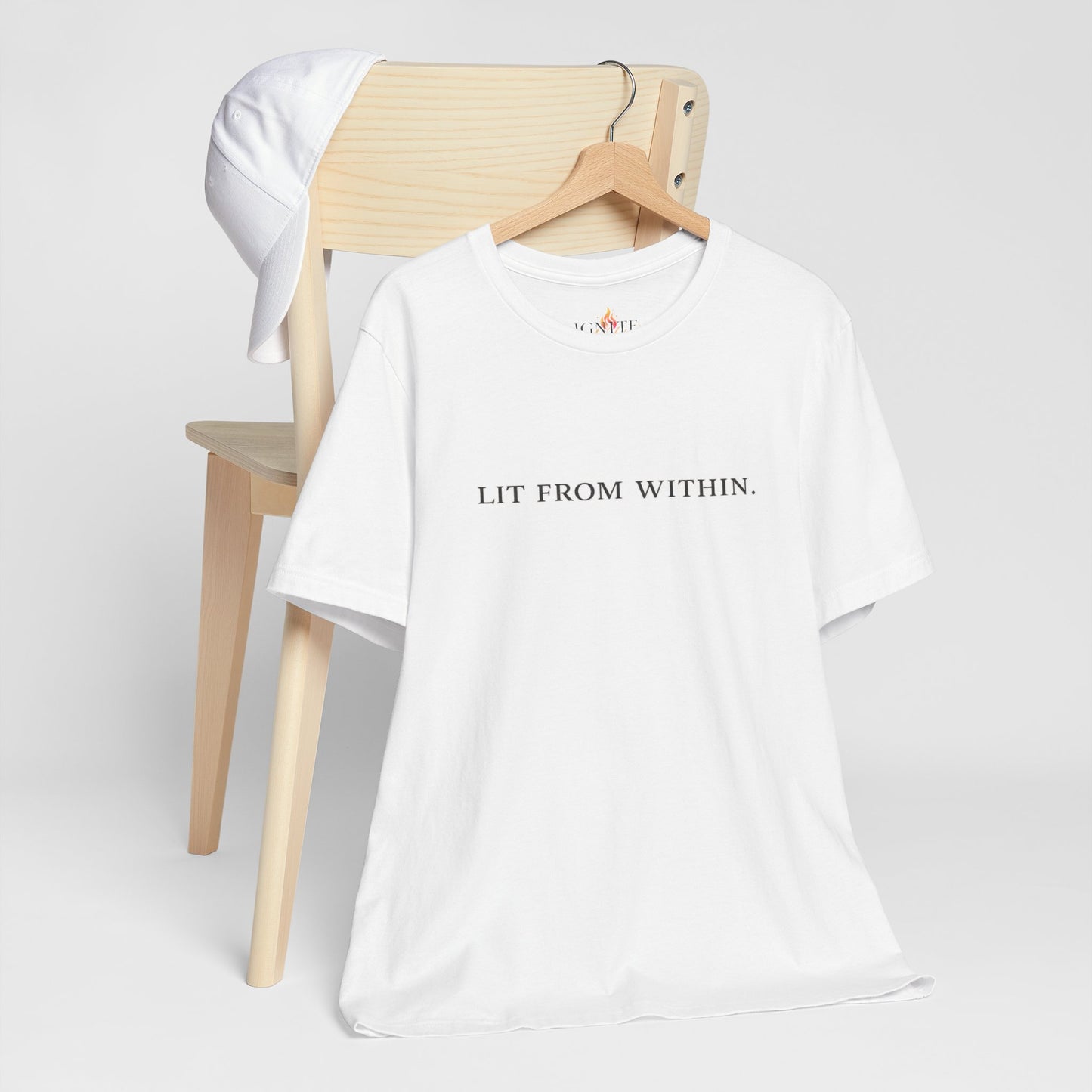 Lit From Within Tee – Minimal Inspirational White T-Shirt