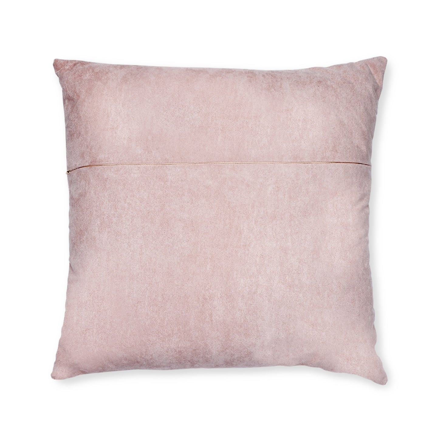 Square Decorative Pillow - Blush Pink Velvet Back, Gold Accent