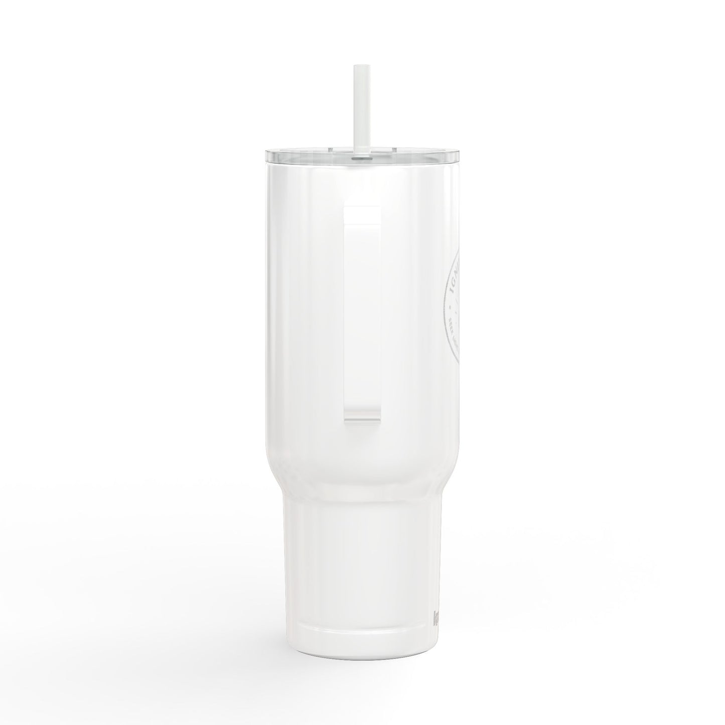 Engraved 40oz Insulated Tumbler with Handle & Lid — 'Ignite Light' Campfire Logo