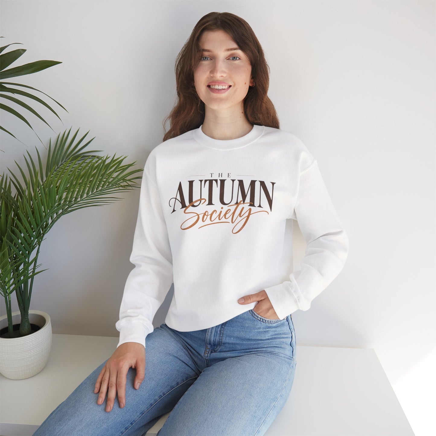 Autumn Society Crewneck Sweatshirt — Cozy Fall Graphic Pullover