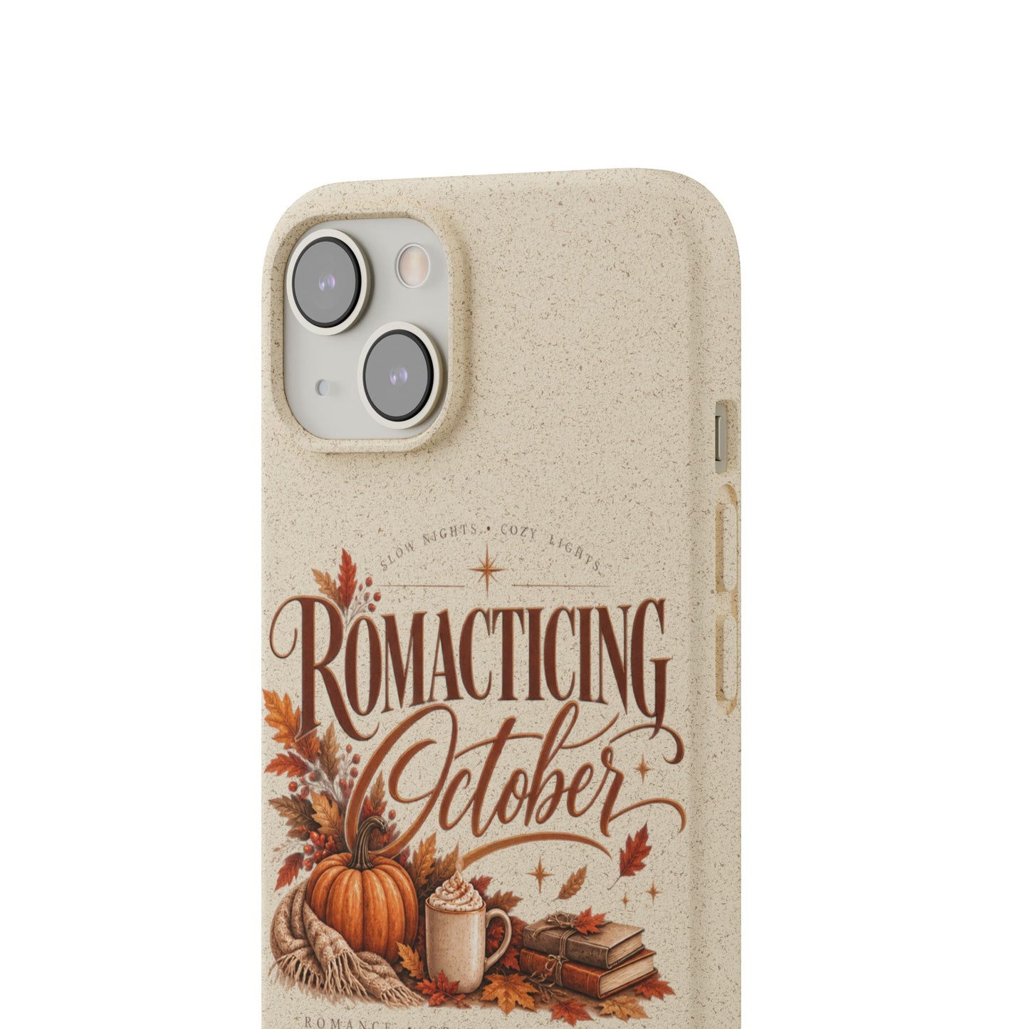 Biodegradable Phone Case — "Romacting October" Fall Pumpkin Coffee Design