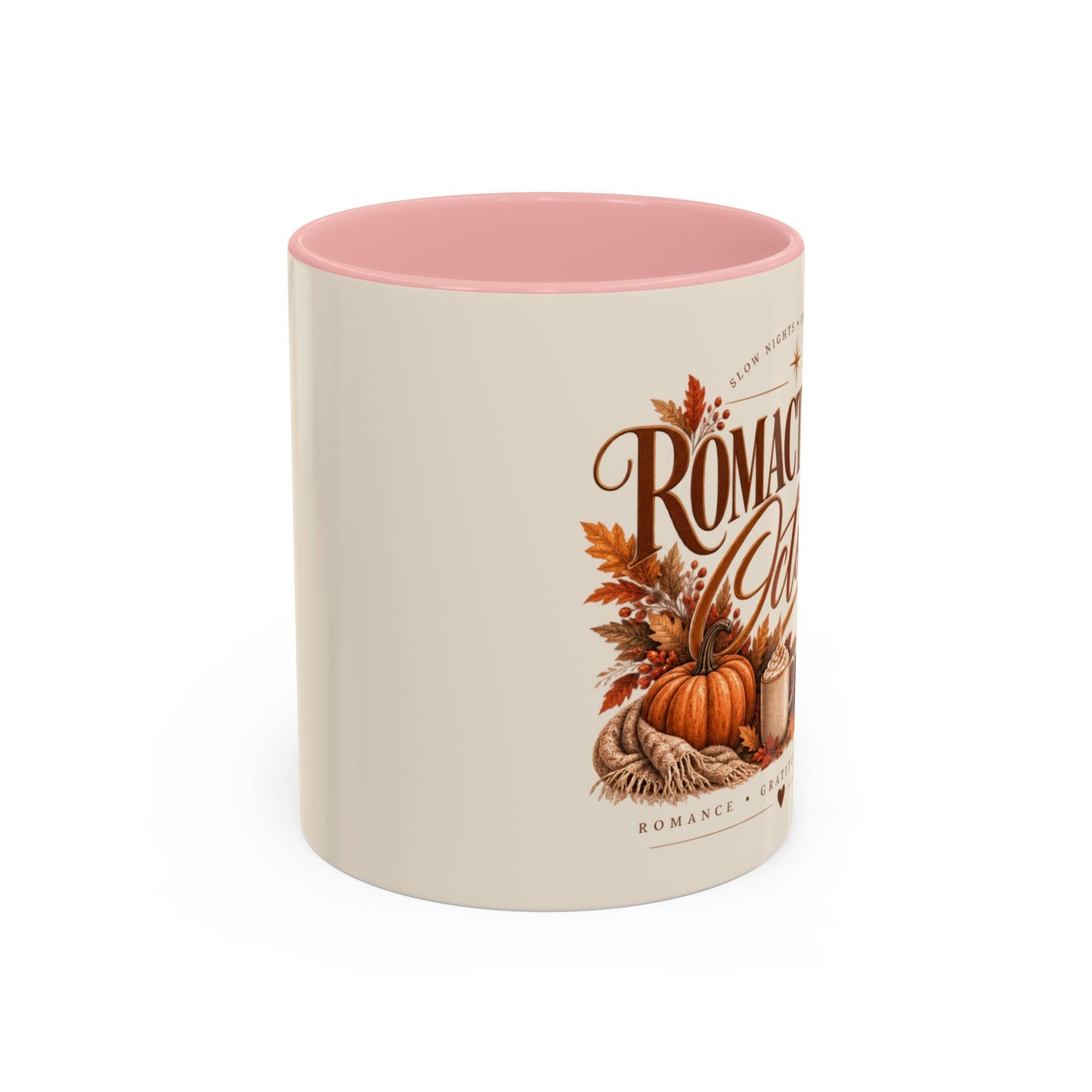 Romancing October Coffee Mug – Fall Pumpkin, Leaves & Cozy Autumn Vibes (11/15oz)
