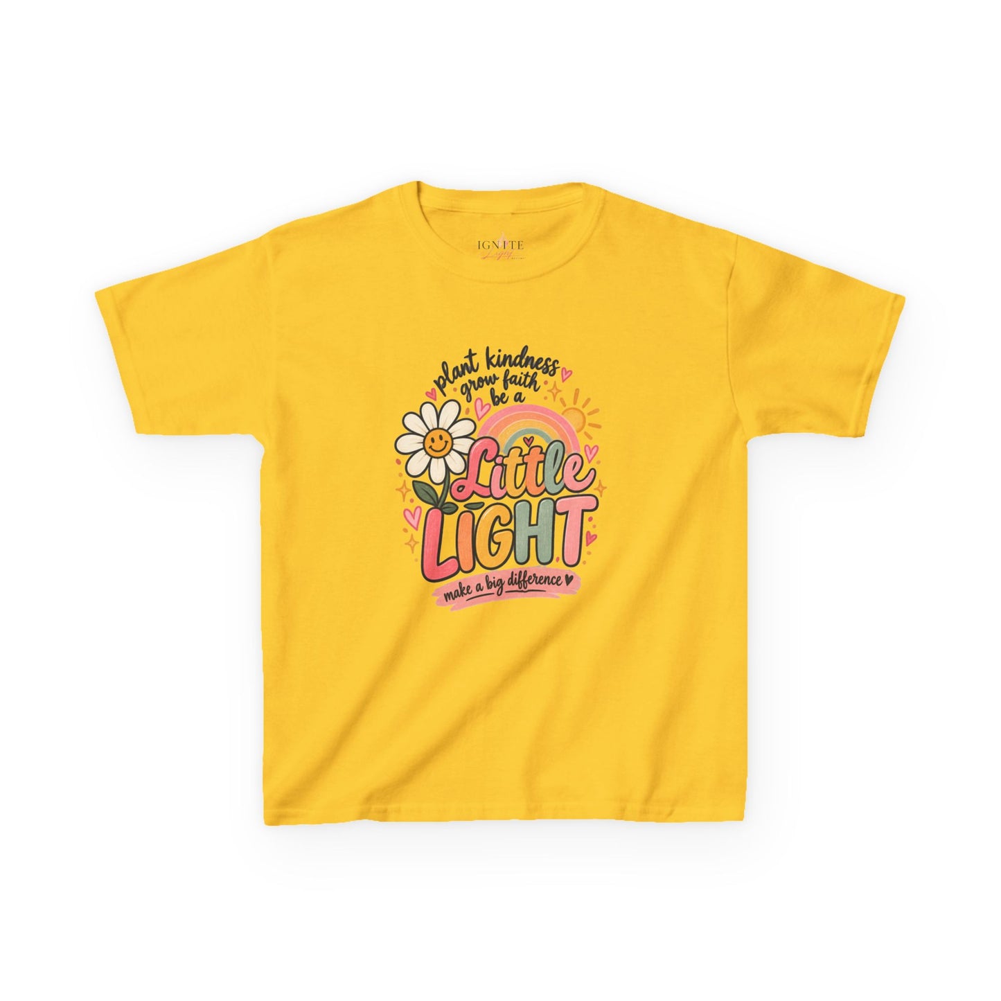 Kids Tee — "Little Light" Floral Kindness Graphic