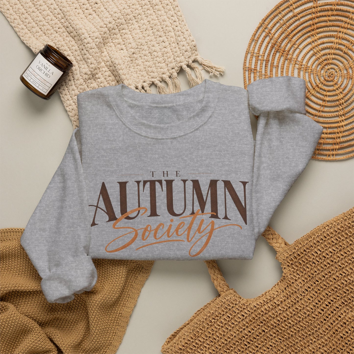 Autumn Society Crewneck Sweatshirt — Cozy Fall Graphic Pullover