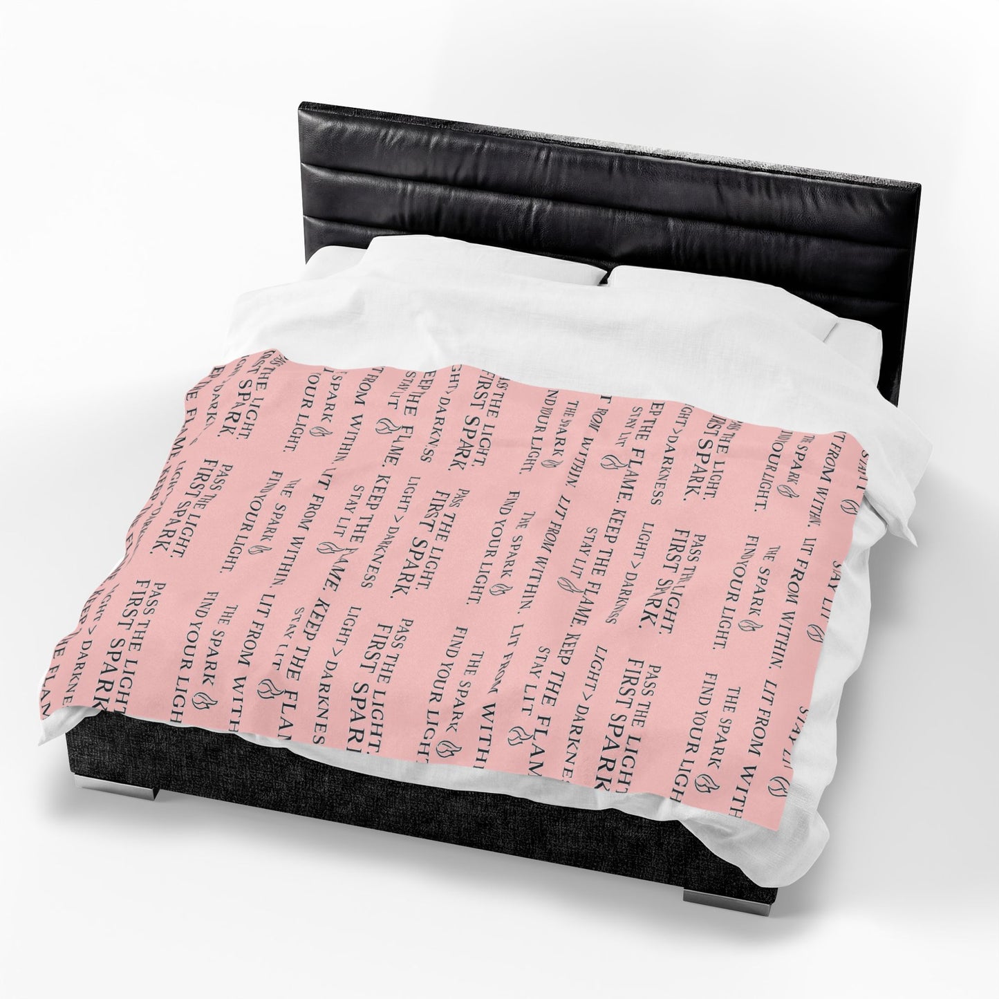 Velveteen Plush Blanket — Inspirational Quote All-Over Print (Keep the Flame, Pass the Light)