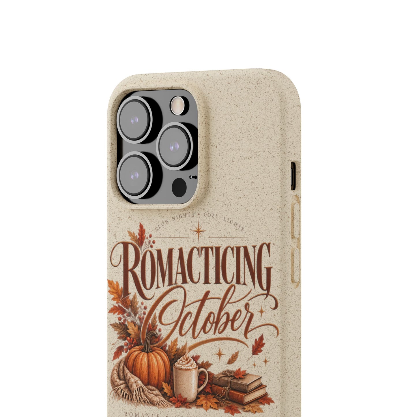 Biodegradable Phone Case — "Romacting October" Fall Pumpkin Coffee Design