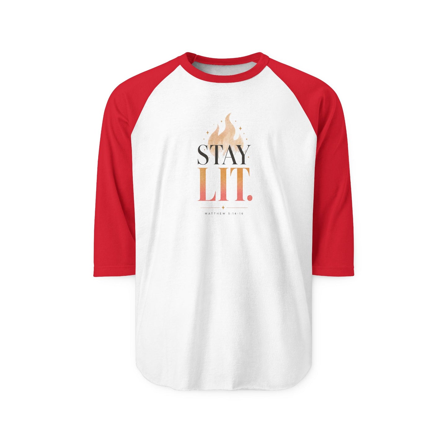 Stay Lit flame typography Raglan Shirt | Stay Lit graphic tee