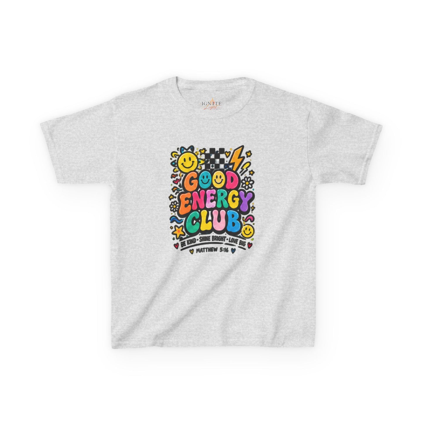 Kids "Good Energy Club" T‑Shirt — Colorful Positive Vibes Tee