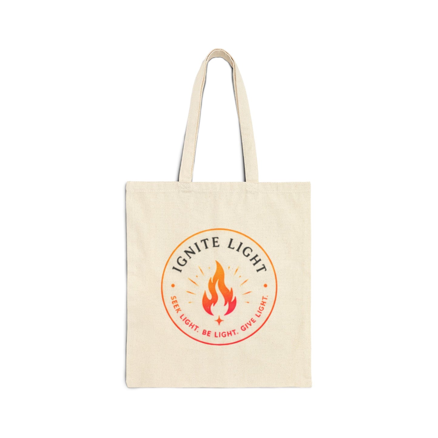 Ignite Light flame logo Tote Bag | Stay Lit flame typography Tote Bag