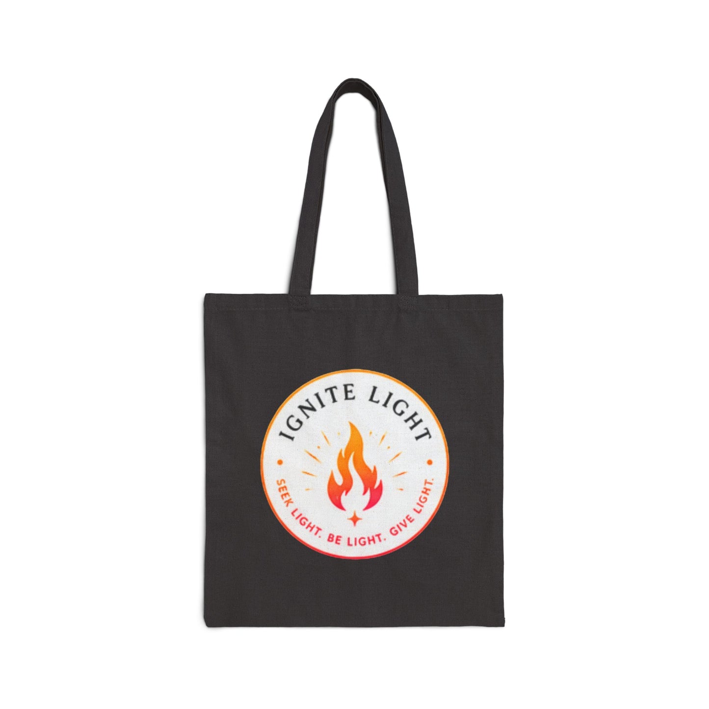Ignite Light flame logo Tote Bag | Stay Lit flame typography Tote Bag