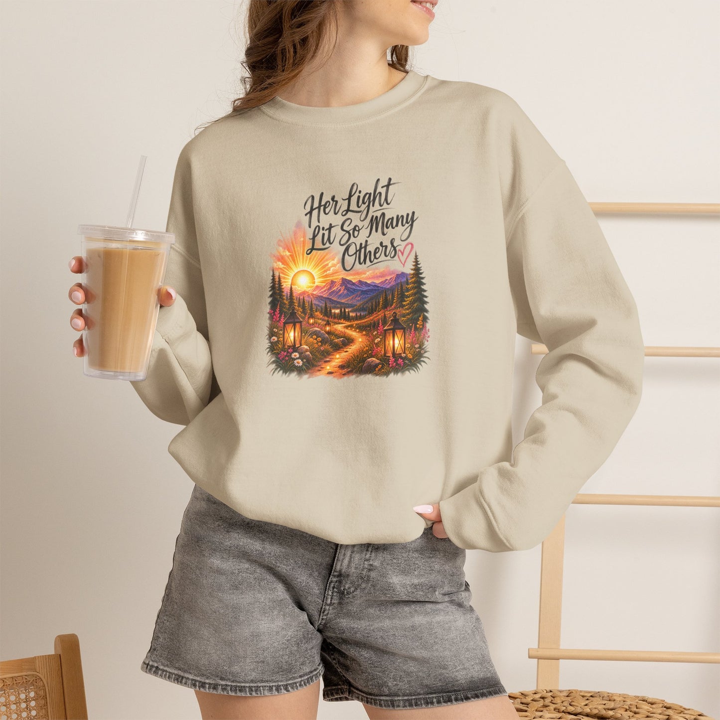 Her Light Lit So Many Others Crewneck Sweatshirt